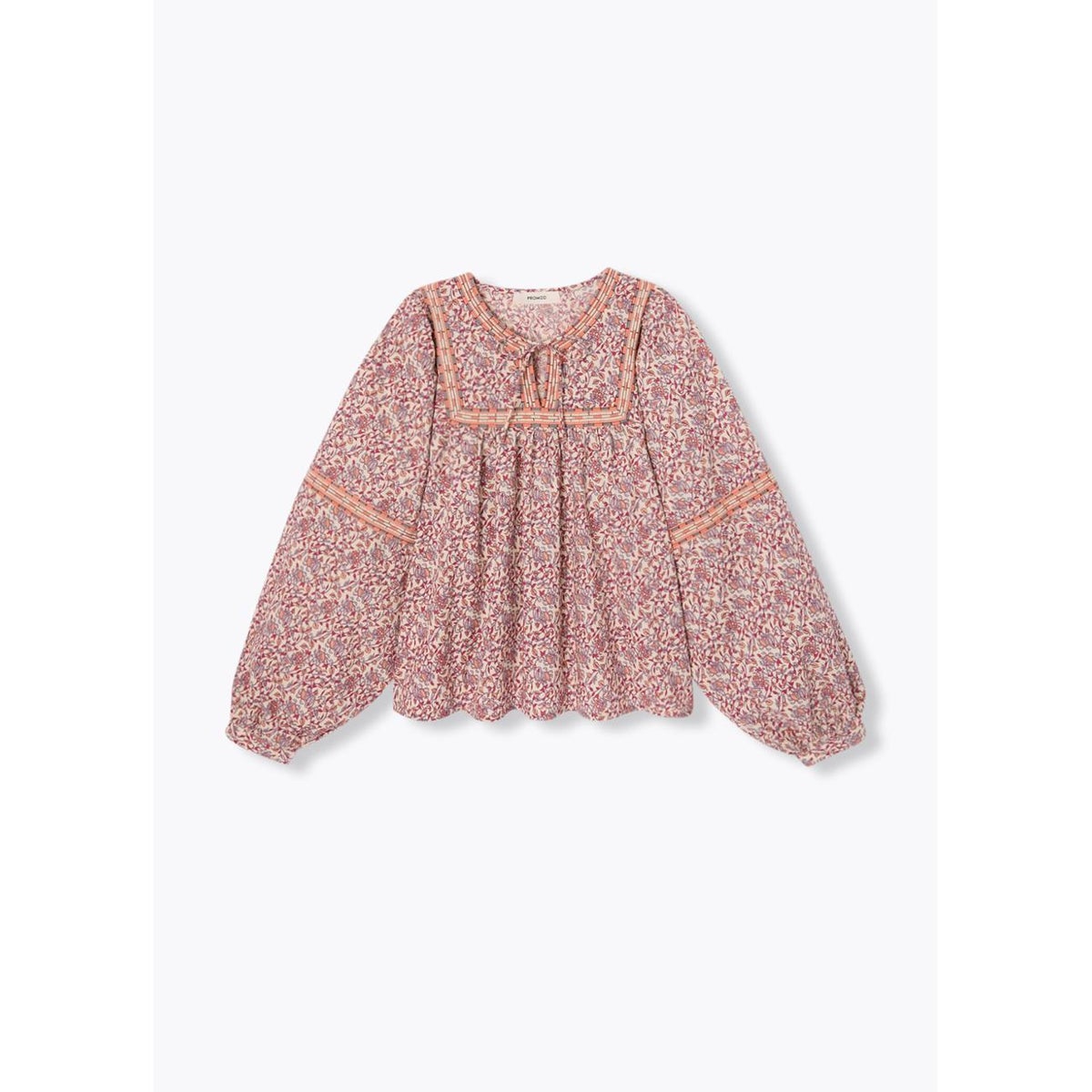 Blouse fleurie manches ballon imprimé écru, PROMOD