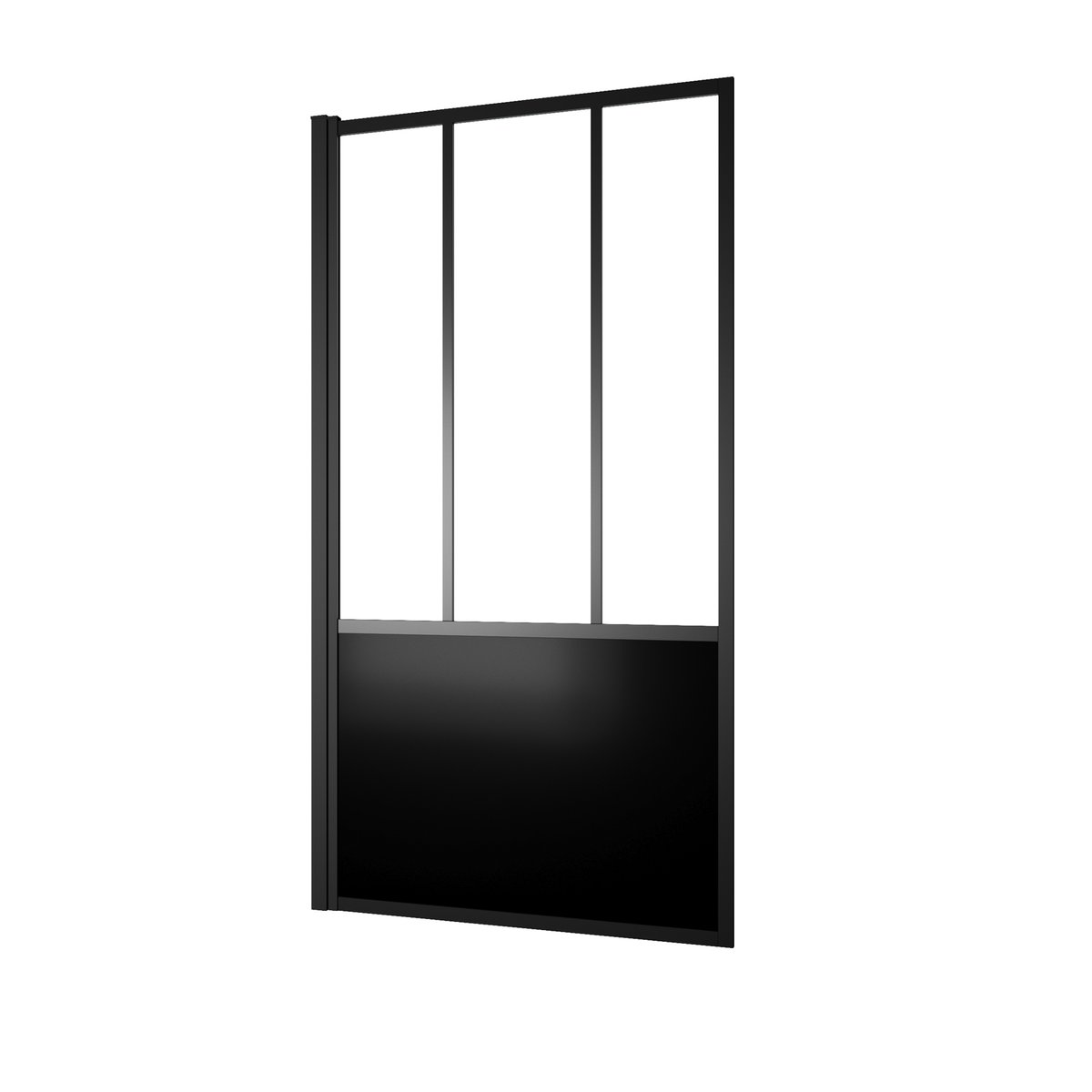Pare-baignoire au style industriel noir, HOME MAISON