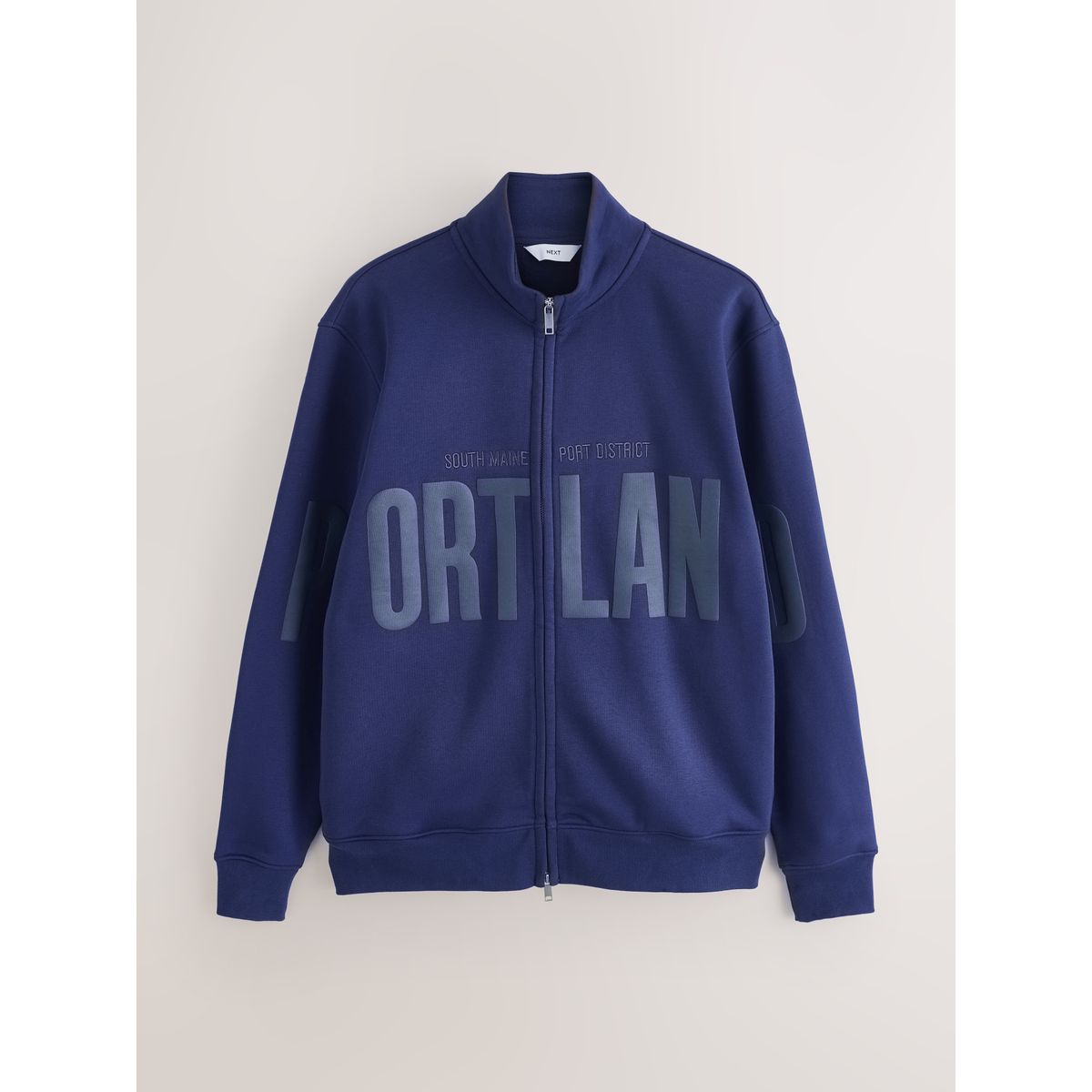 Sweat zippé imprimé bleu cobalt, NEXT