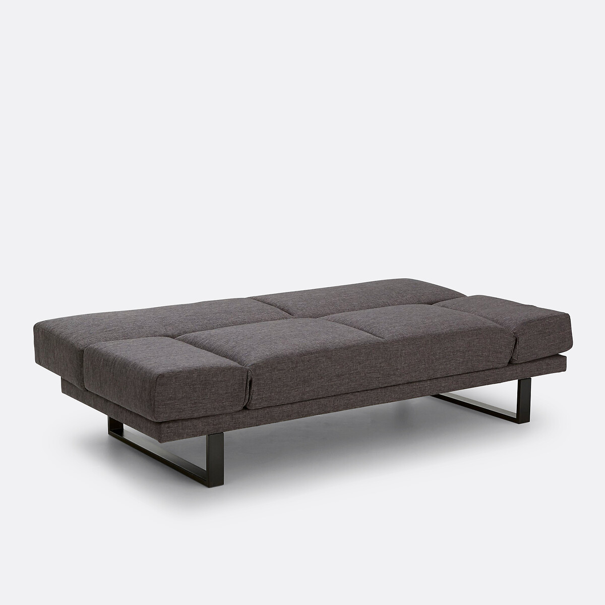 Sofá-cama em poliéster, 3 lugares, New Vermont antracite, SO'HOME