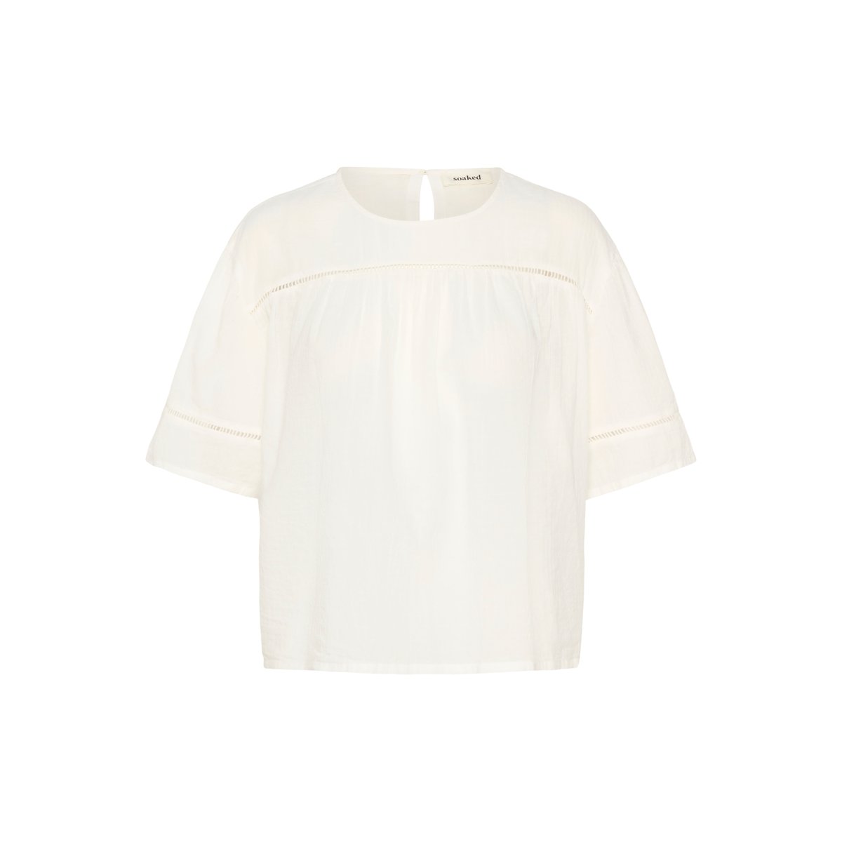 Blouse with short sleeve blanc broken white, SOAKED IN LUXURY