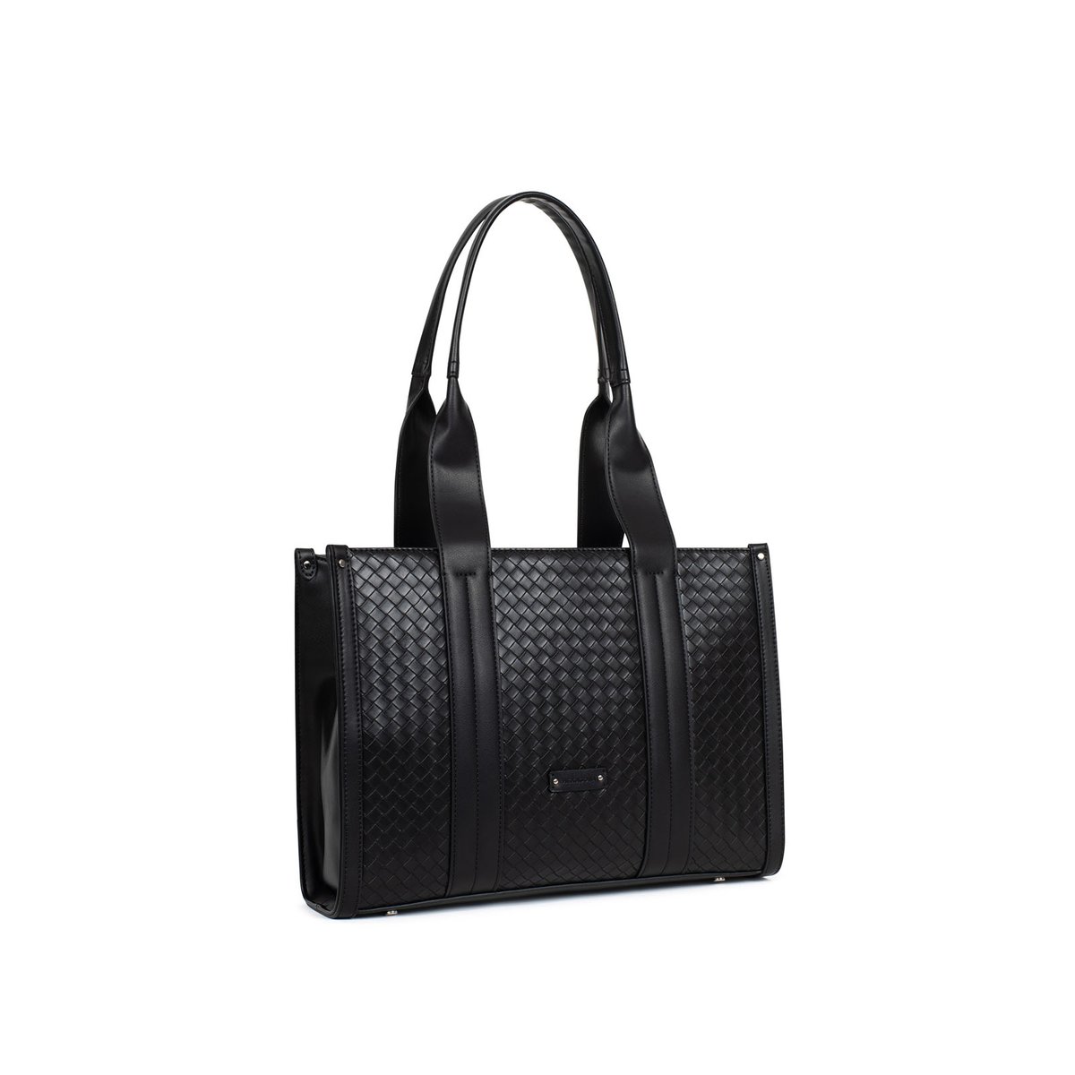 Sac porté épaule 2 anses NILA noir, HEXAGONA