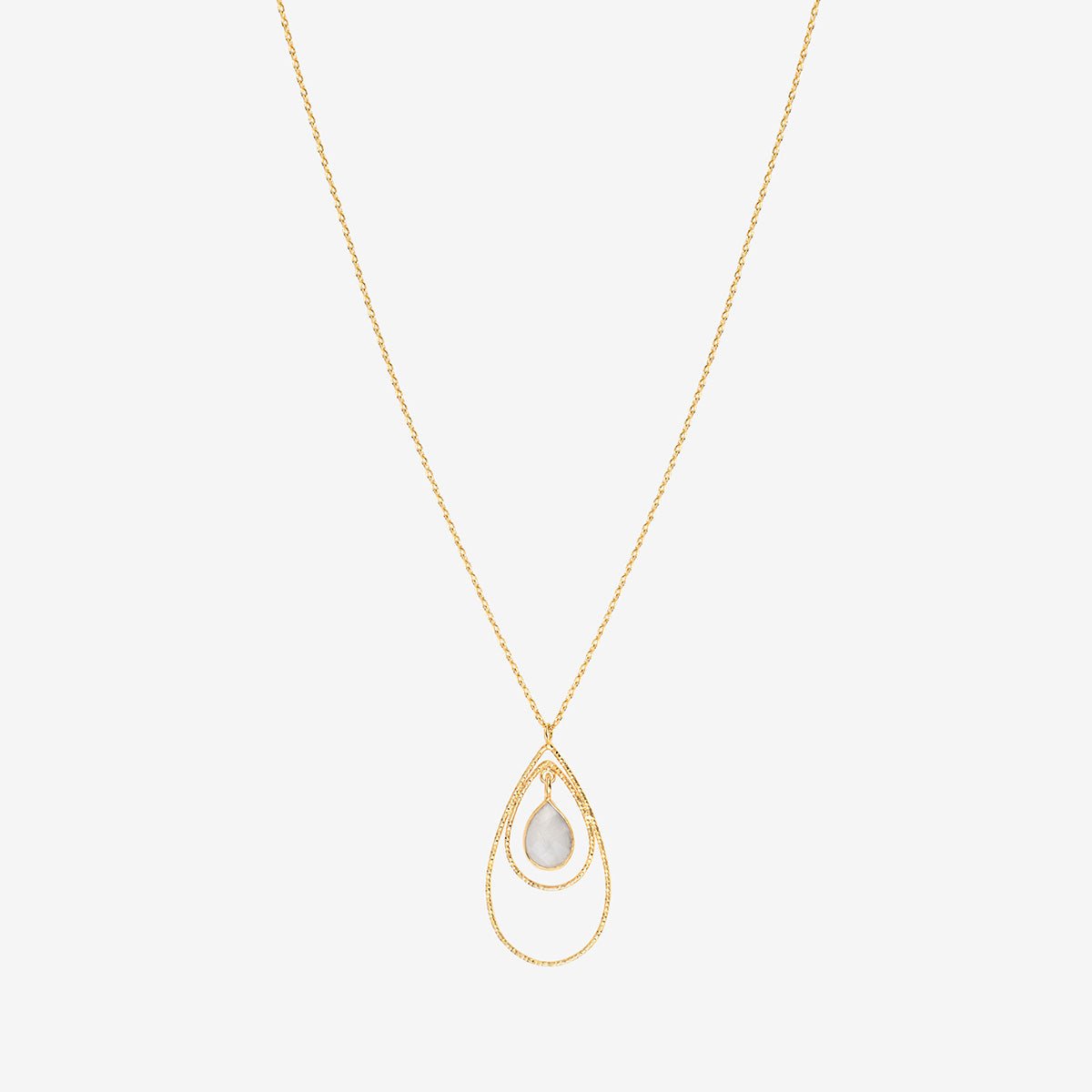 Collier selma pierre de lune blanche blanc, CAROLINE NAJMAN