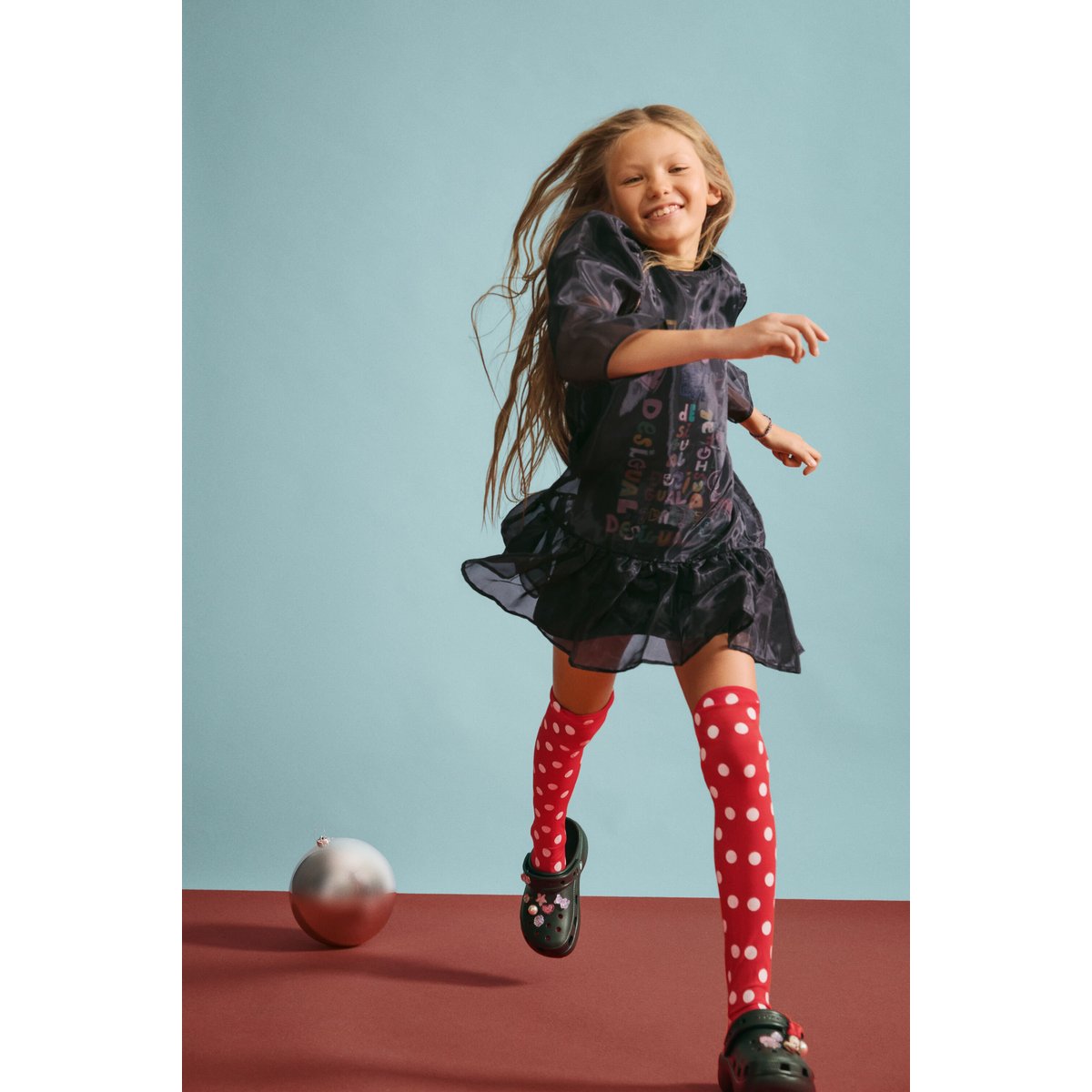 Robe manche 3/4 lettering noir, DESIGUAL