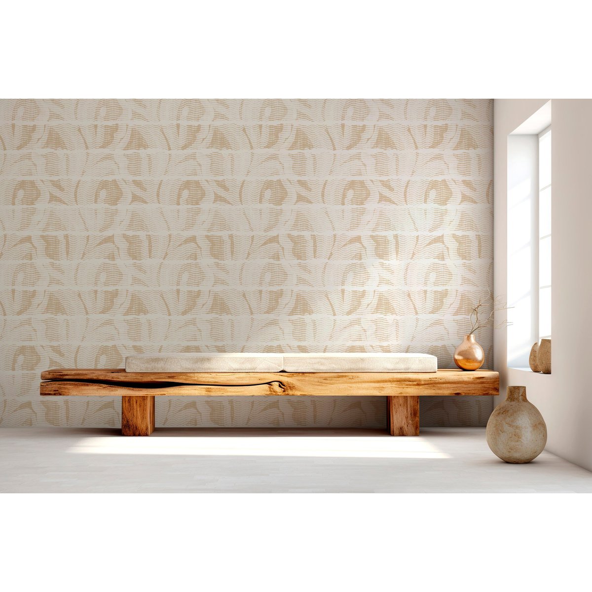 Papier peint panoramique Mawimbi - L, intissé mat 150g, made in France blanc, LE PAPIERS DE NINON