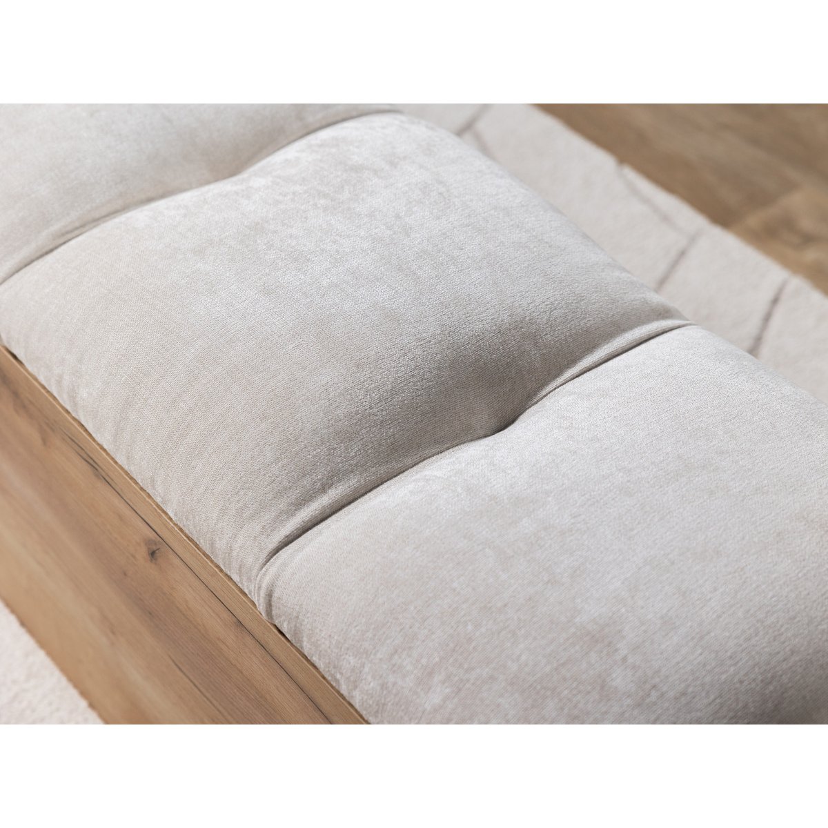 Bout de lit revêtement tissu lisse , KUMO gris clair, BOBOCHIC