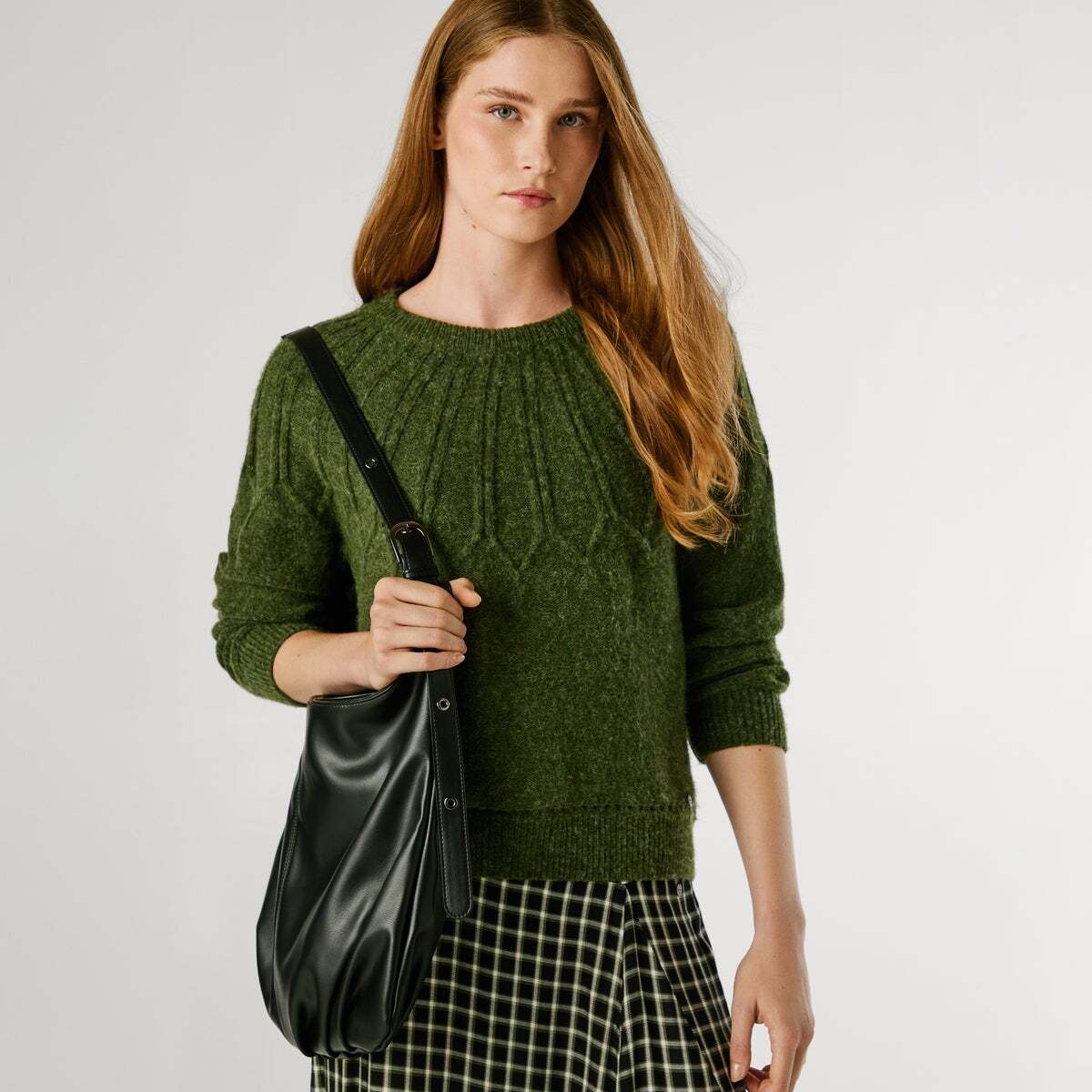 Pull Col Rond En Maille vert kaki, PEPE JEANS