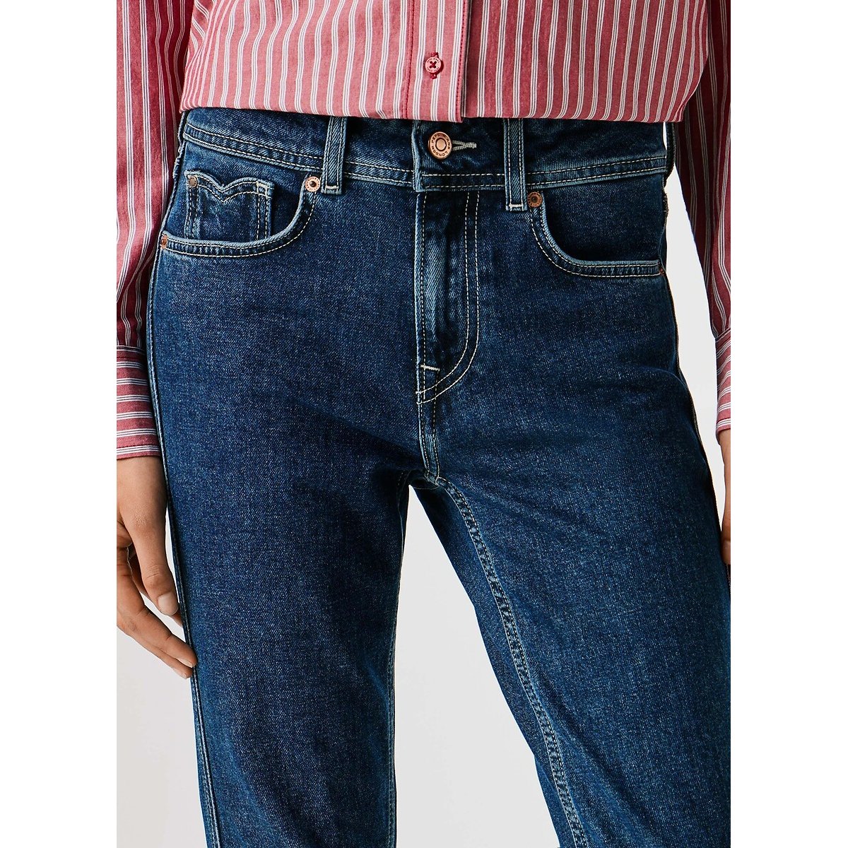Jean bootcut taille standard PIPER stone wash royal blue, PEPE JEANS
