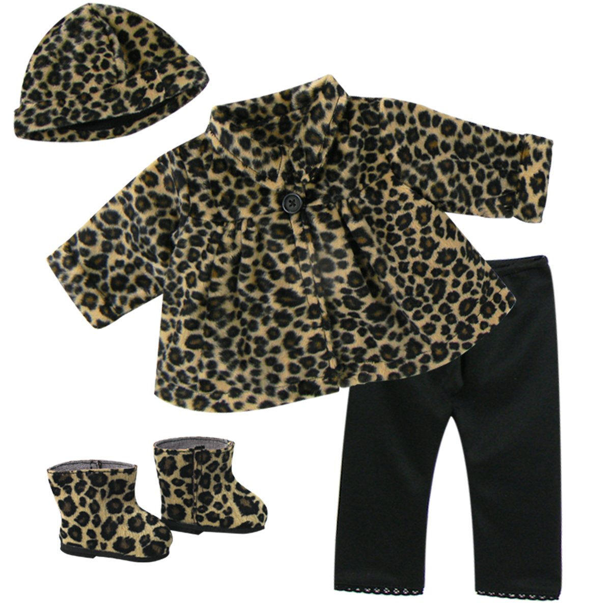 4 Pcs Vêtements Poupée noir, TEAMSON KIDS