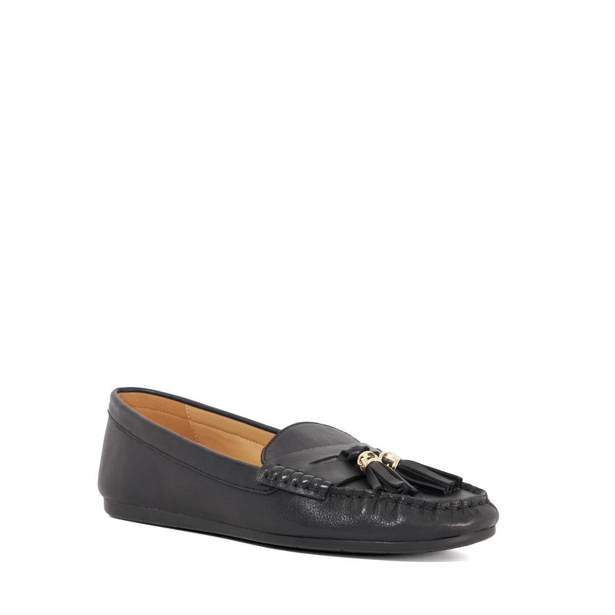 Mocassins en cuir à pampilles - GEEN black-leather, DUNE LONDON