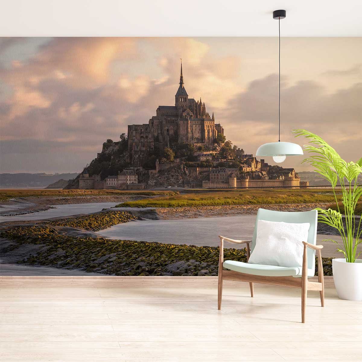 Papier peint le mont saint michel intissé, HEXOA