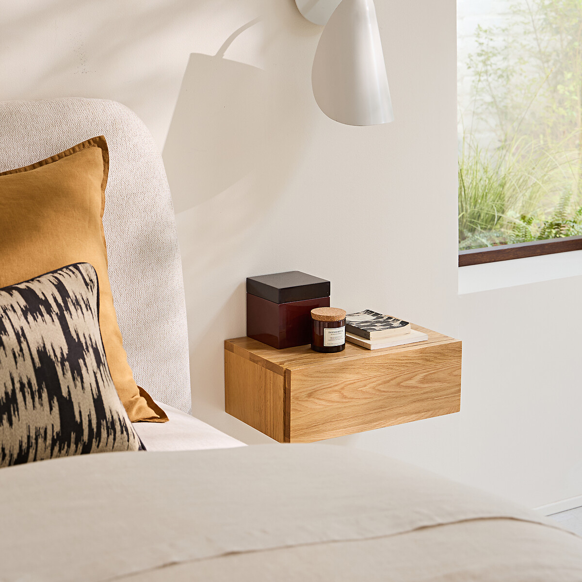 Paul Solid Oak 1-Drawer Floating Bedside Table natural, AM.PM