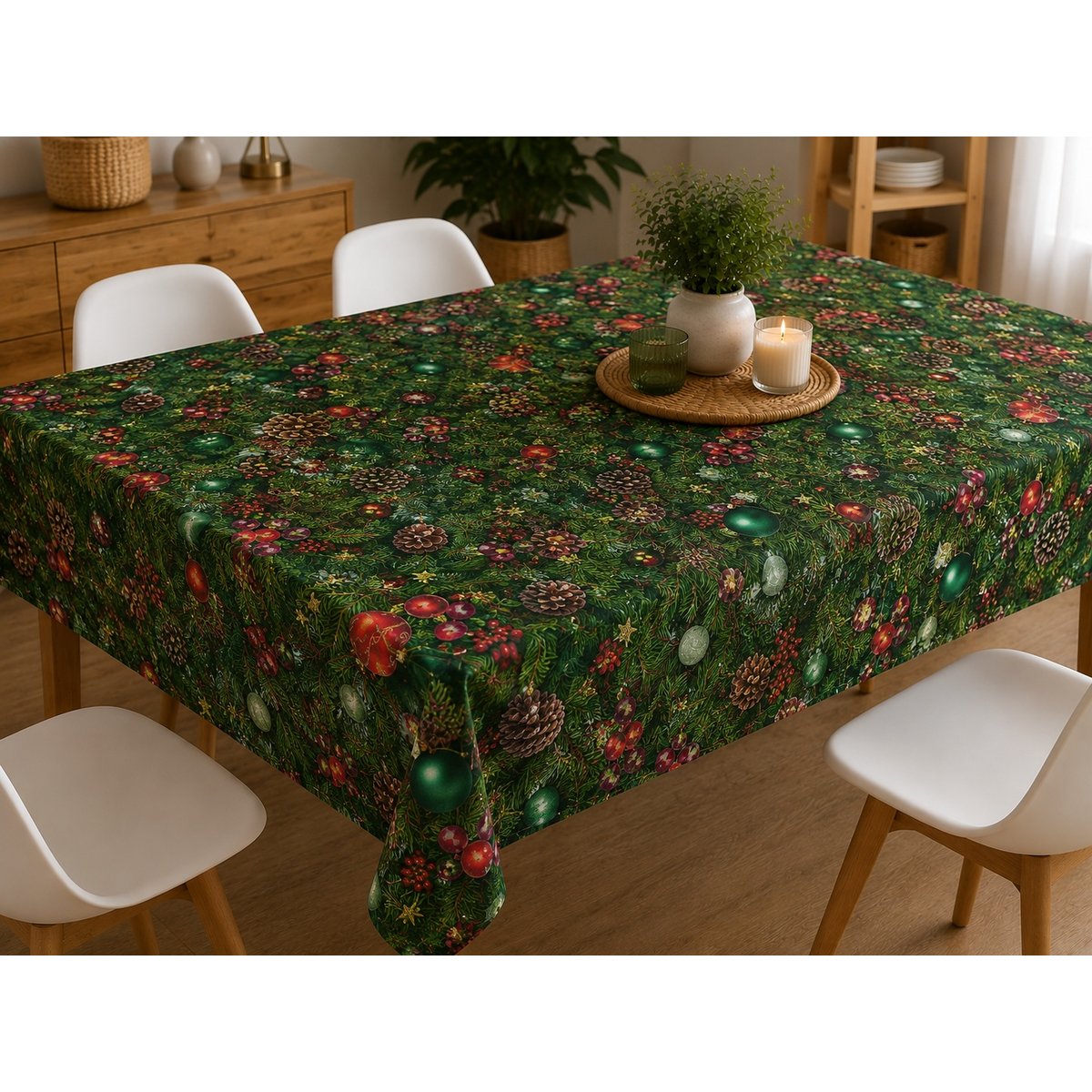 Nappe Toile cirée au mètre Noel christie vert, EDEN