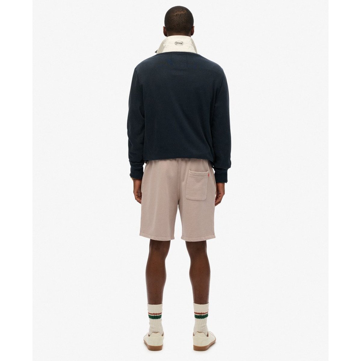Short à micro logo beige foncé flammé, SUPERDRY