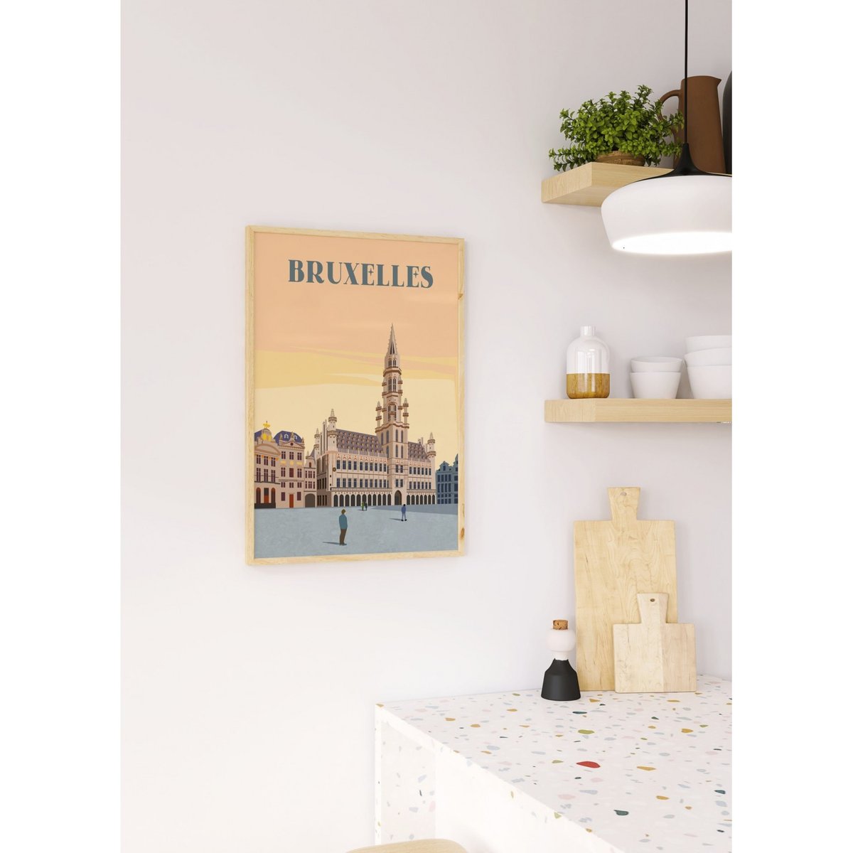 Affiche ville Bruxelles blanc, L'AFFICHERIE