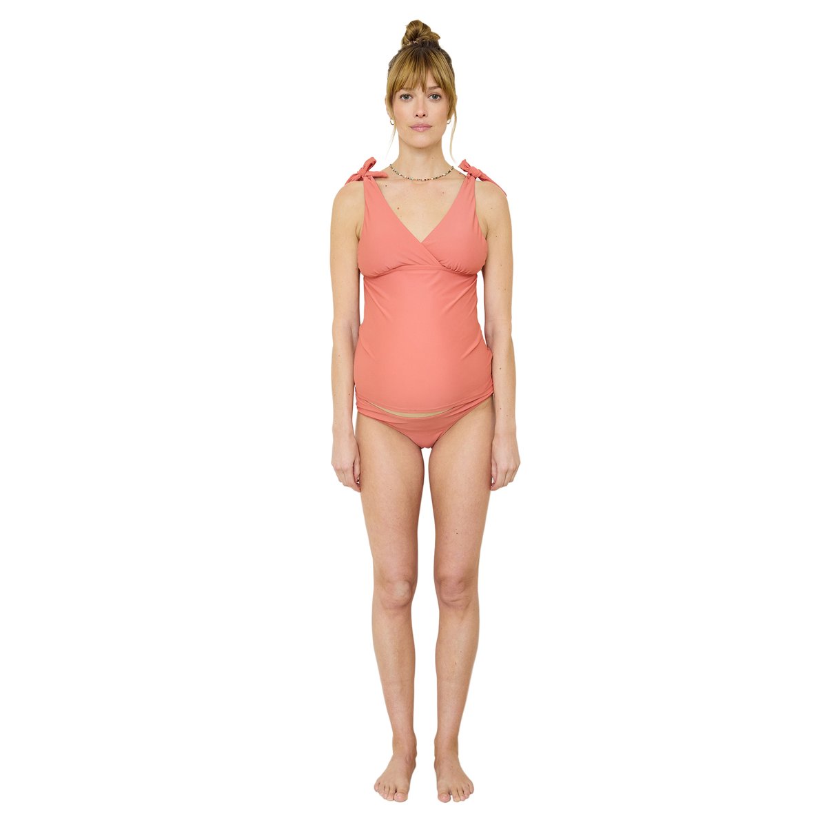 Tankini grossesse à rayures vieux rose, VERTBAUDET