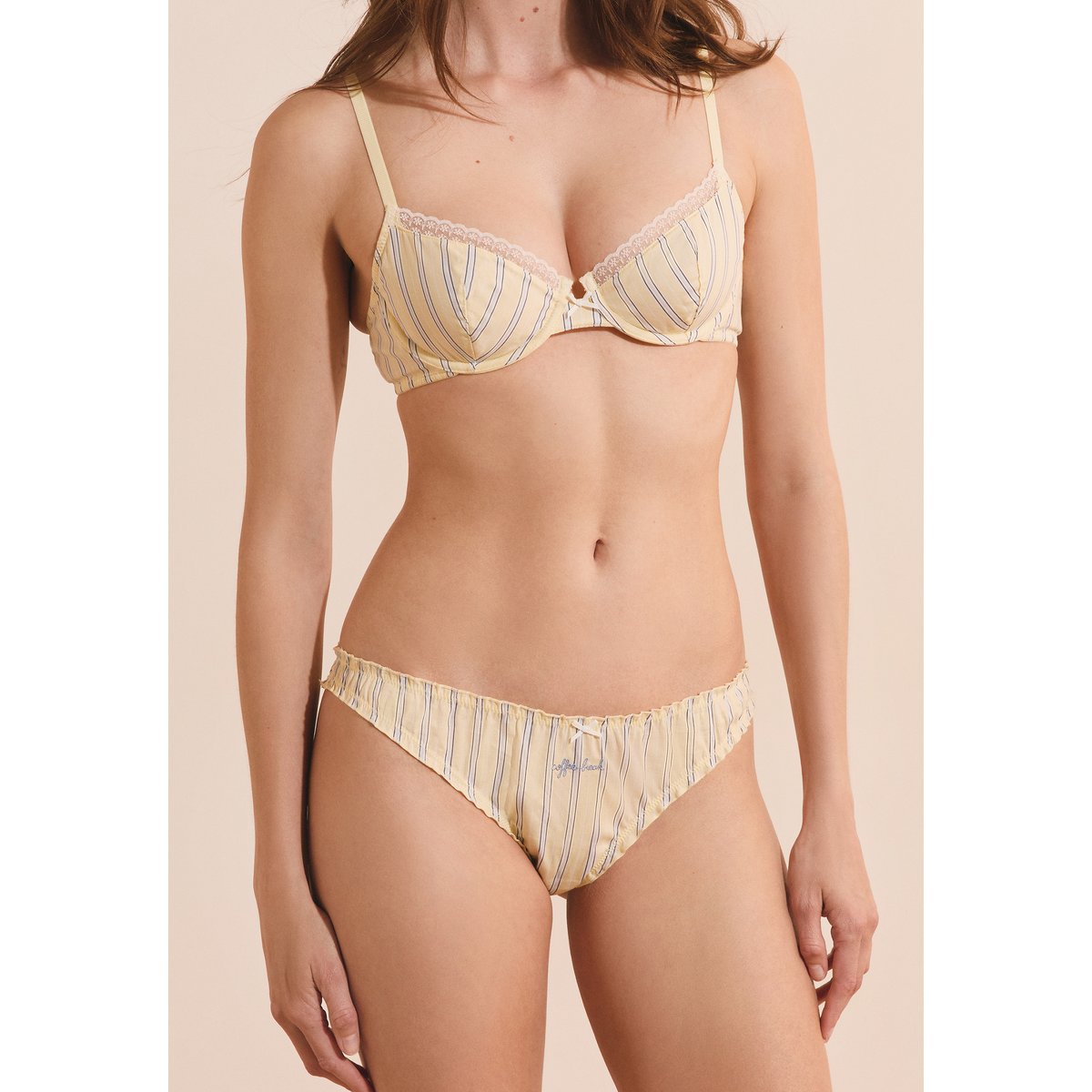 Tanga en coton BENICIO DAY jaune pale, ETAM