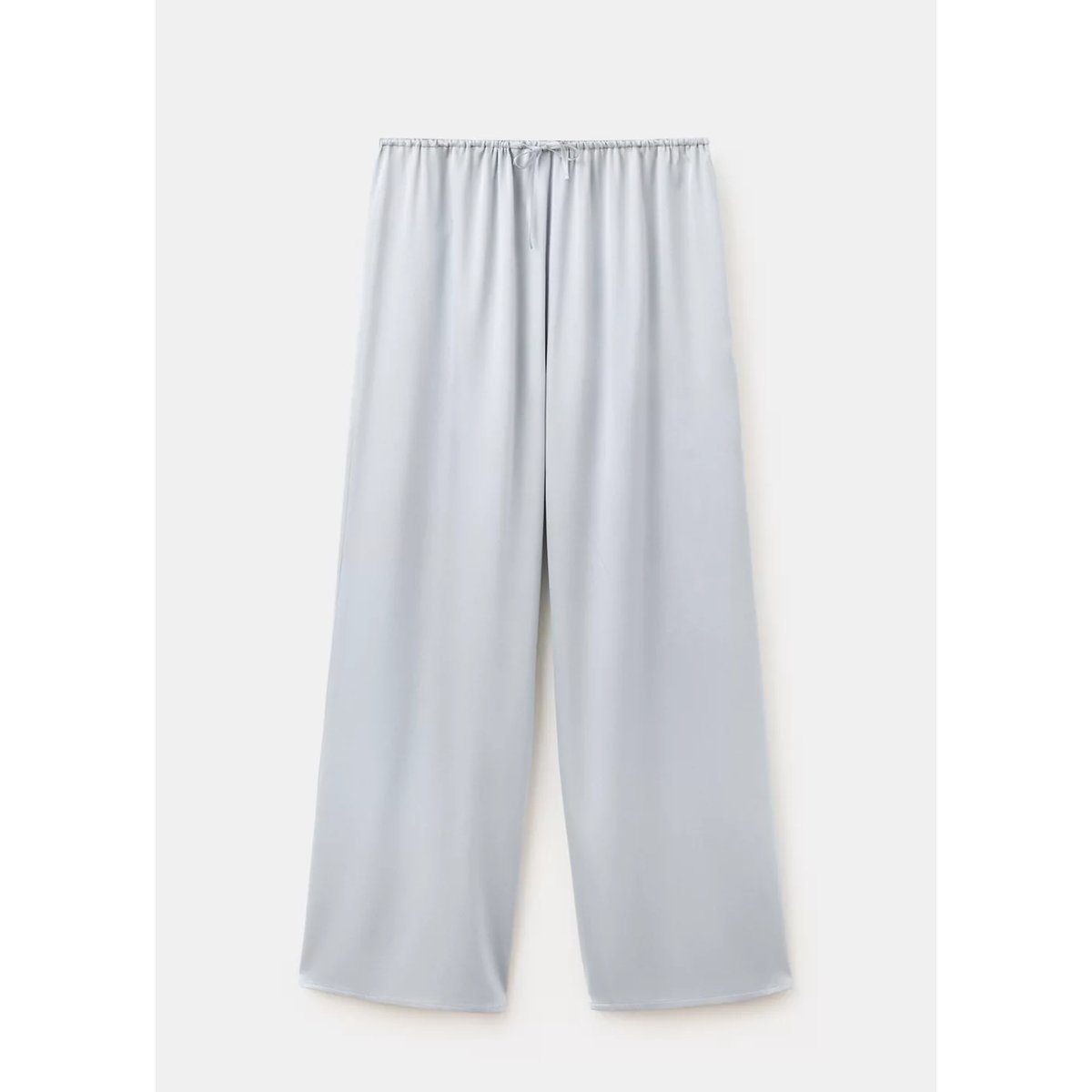 Pantalon droit en soie argent, MANGO