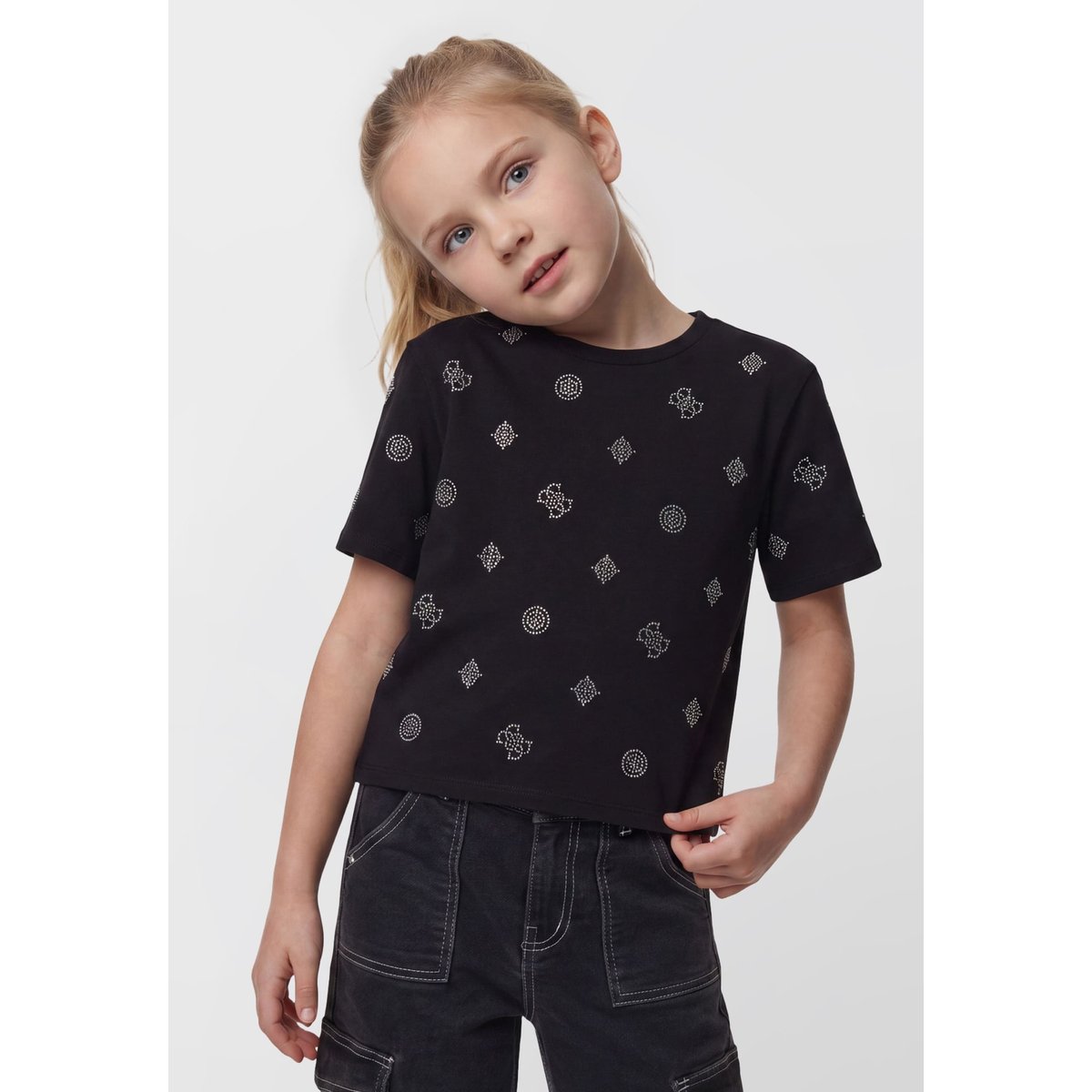 T-Shirt À Logo Imprimé Sur Toute La Surface noir, GUESS KIDS