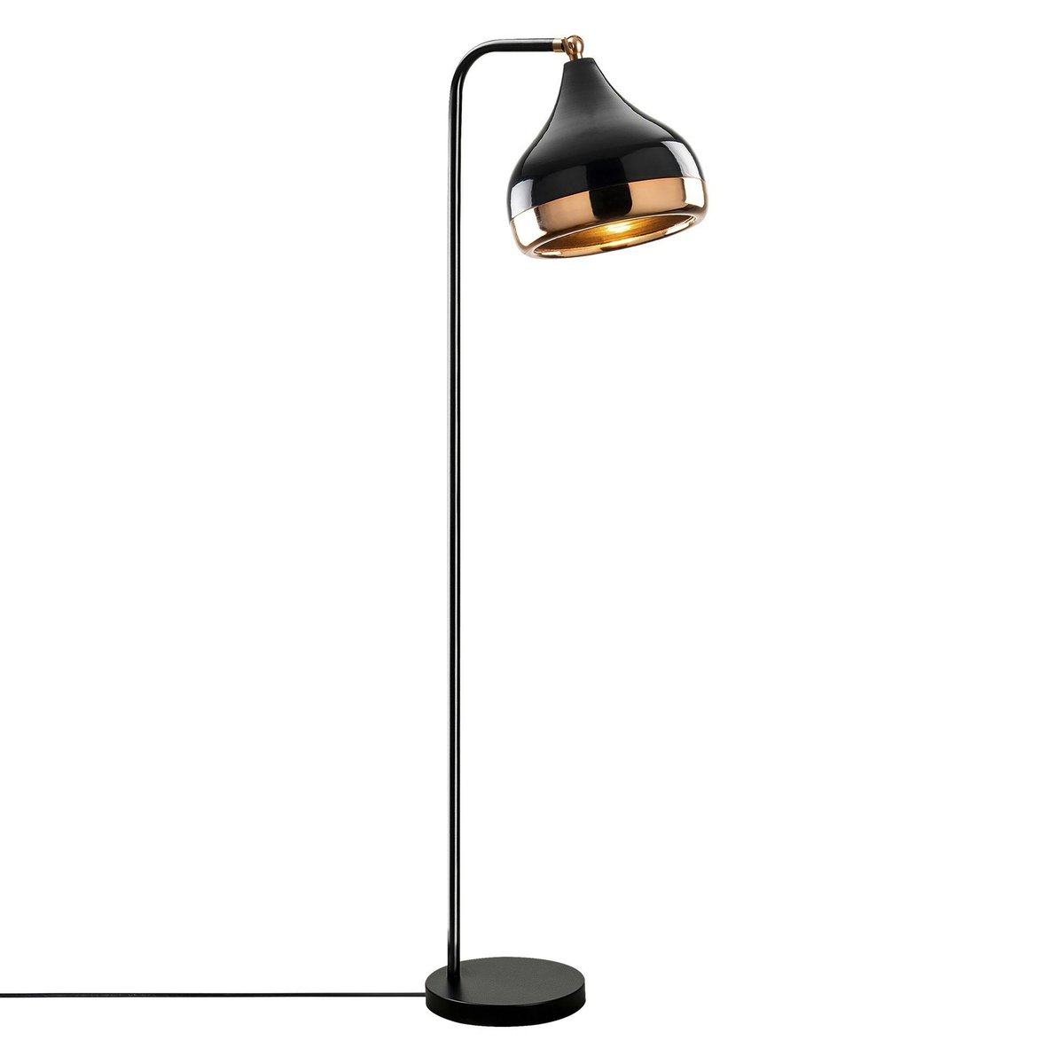 Lampadaire design noir et doré à tête orientable SILE noir, PIER IMPORT