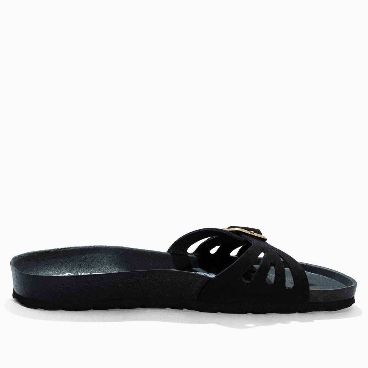 Sandales en cuir suédé ATHENA black, BAYTON