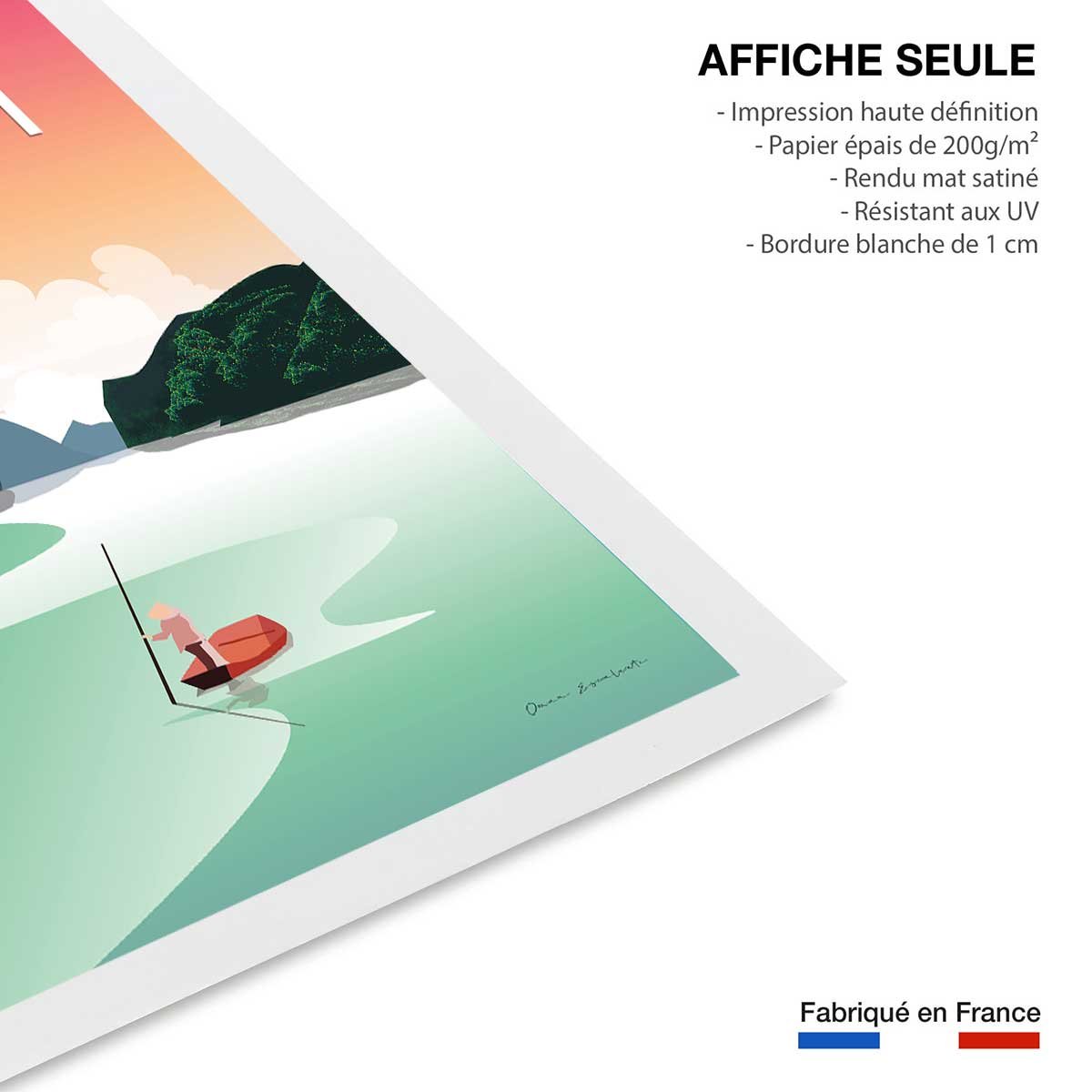 Affiche voyage Vietnam Baie Halong affiche seule, HEXOA