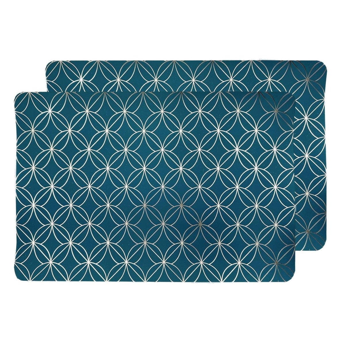 Lot de 2 sets de table motif géométrique avec encre métallique OTTO or, TOILINUX