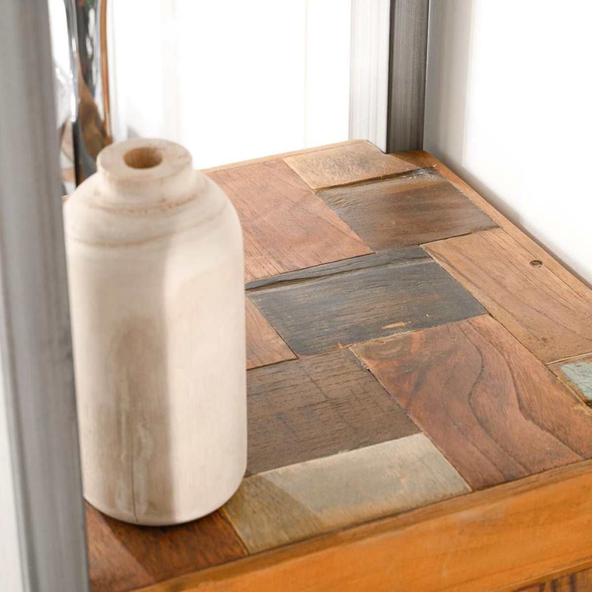 Colonne de teck métal rectangle 190 cm FACTORY naturel, WANDA COLLECTION