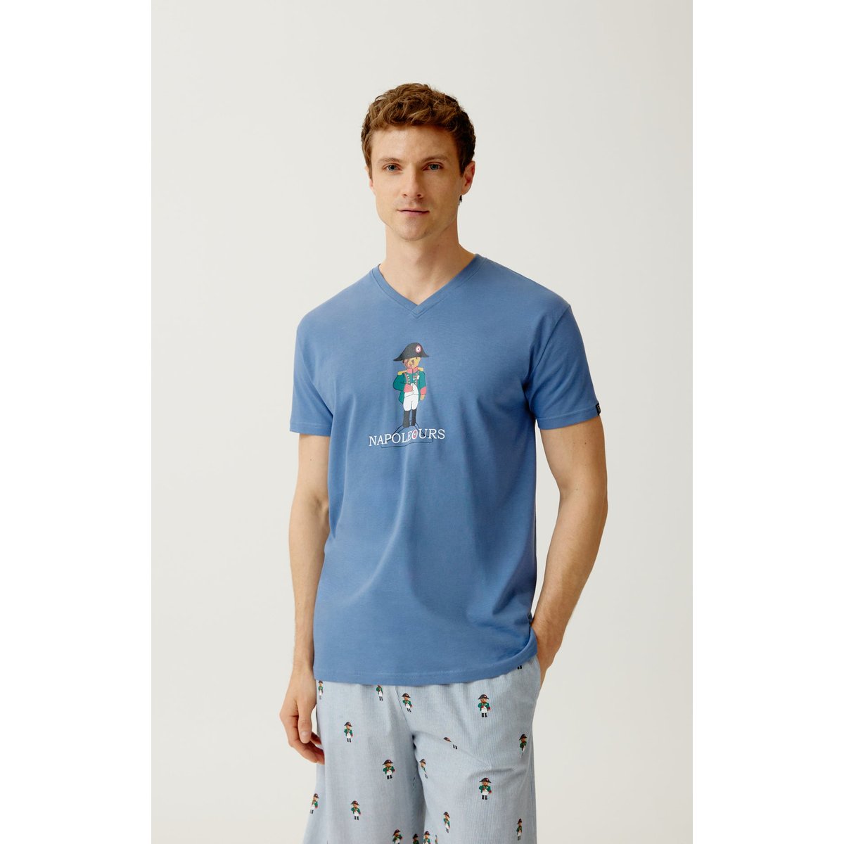 Pyjashort en coton, Napoléours bleu, ARTHUR