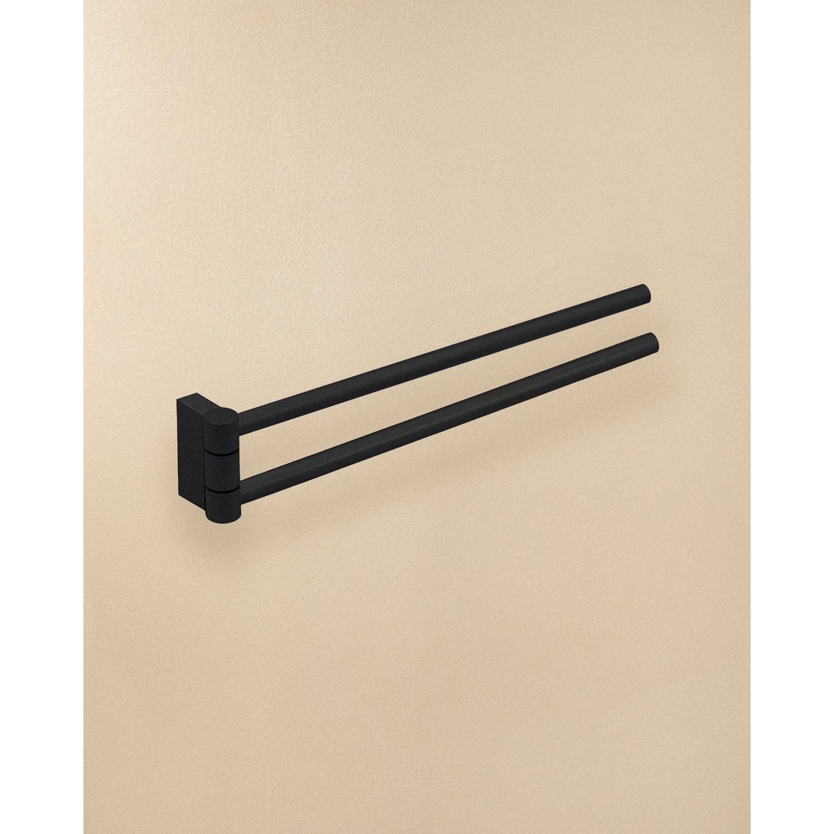 Porte Serviette Double Pivotant mural B&W noir mat, COSMIC