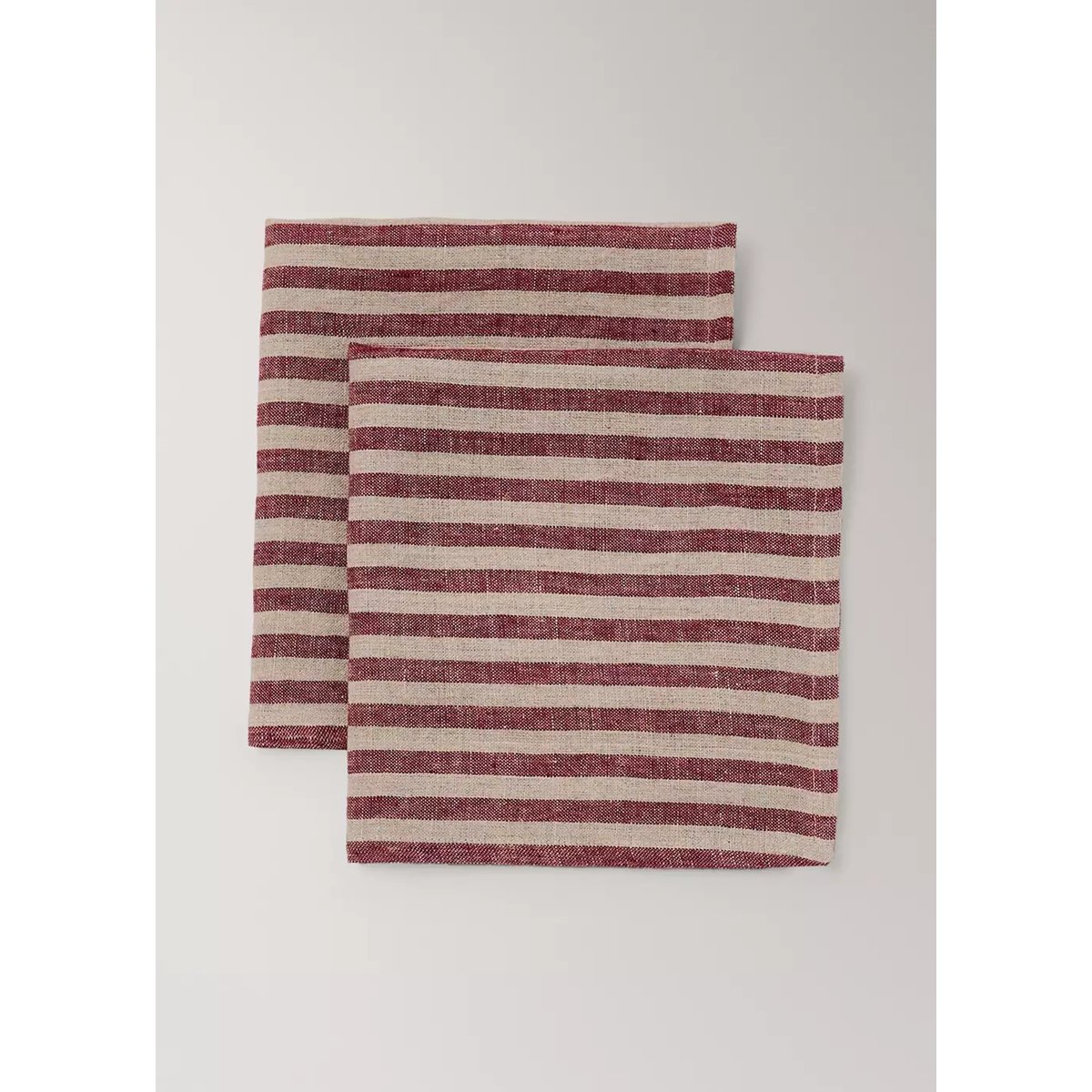 Serviette en lin rayé rouge, MANGO HOME