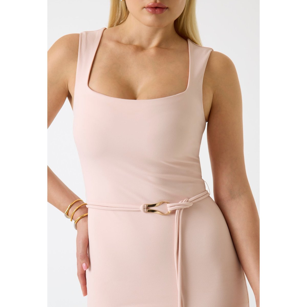 Robe Mini Ceinturée rose, GUESS