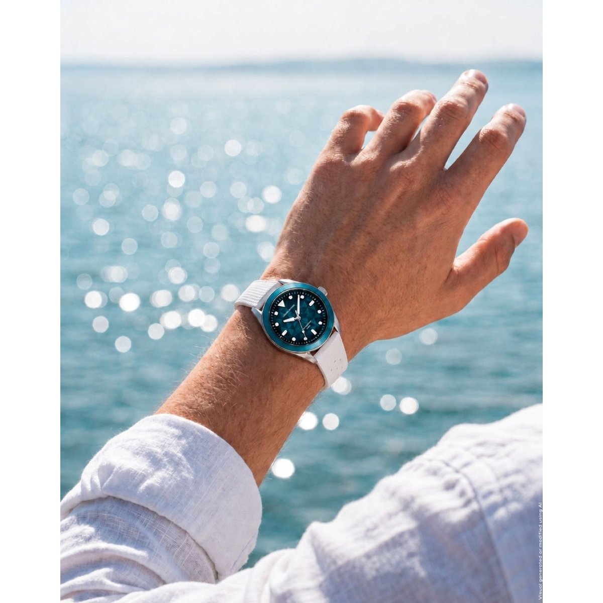 Montre Analogique  BORA argenté bleu blanc, PIERRE LANNIER