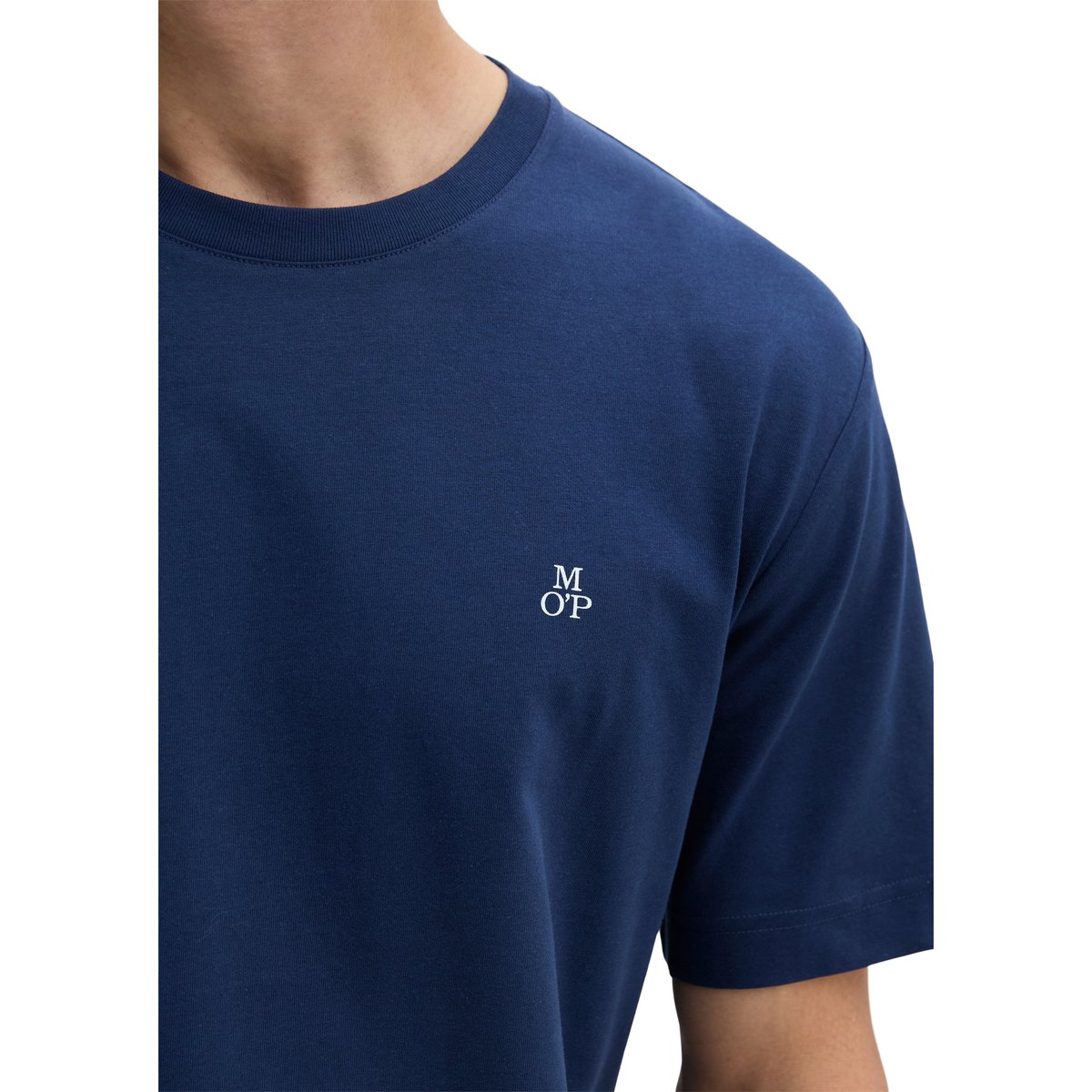 T-shirt regular en pur coton bio bleu moyen, MARC O'POLO