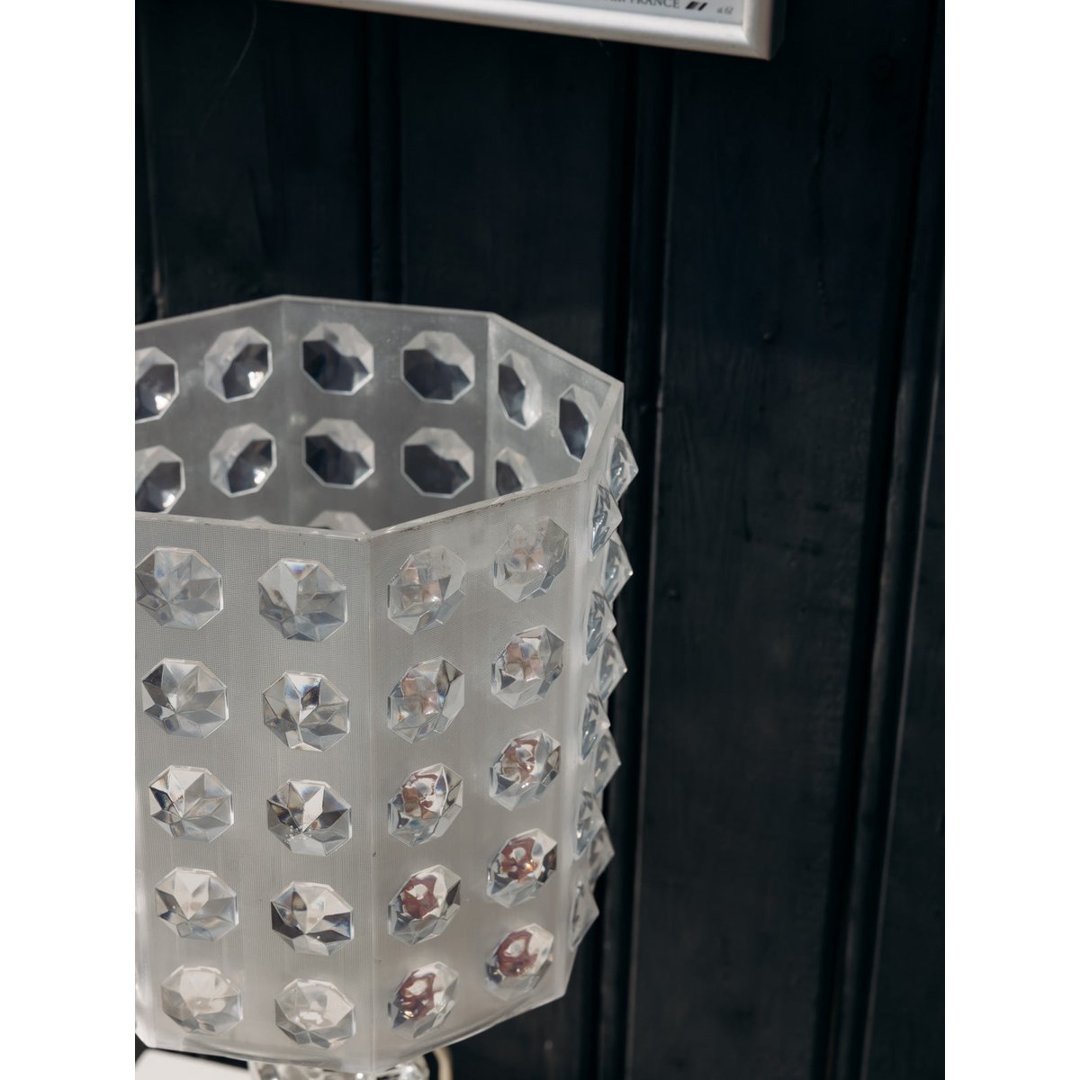 Lampe en verre et plexiglass Julia N°978 - Bon état transparent, DEBONGOUT