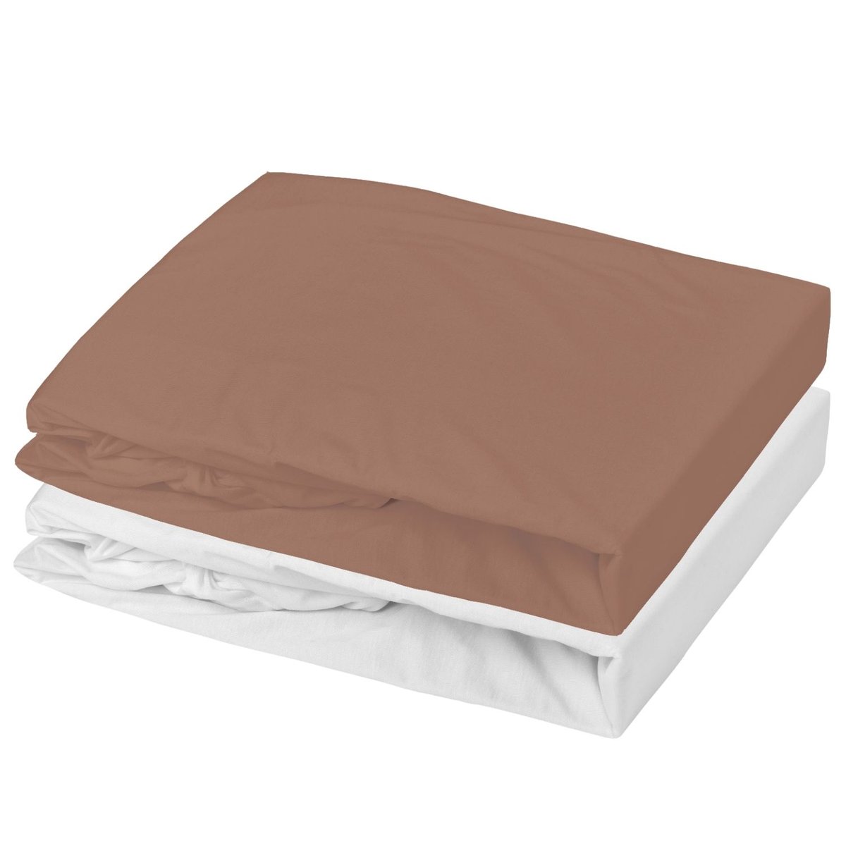 Lot alèse et drap housse blanc, marron, MON P’TIT DODO