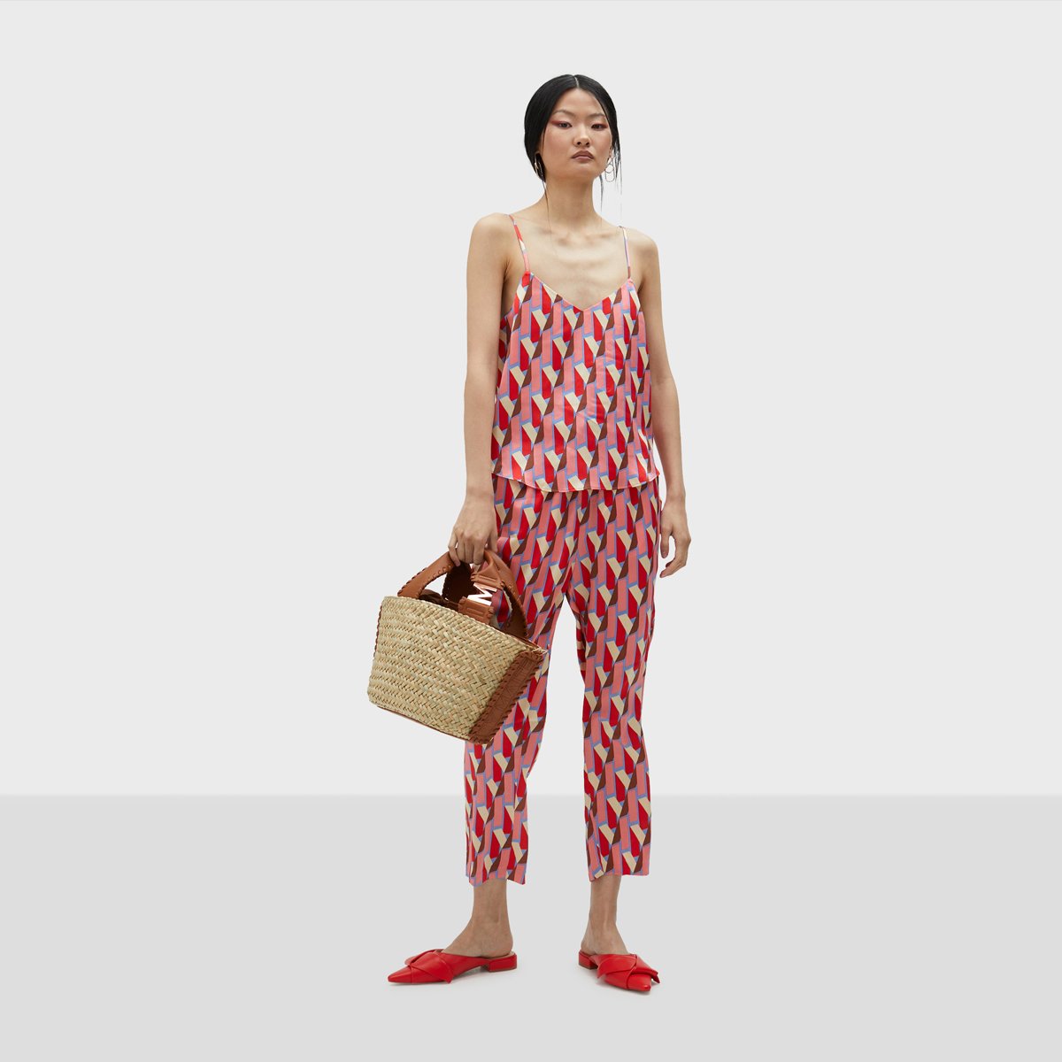 Pantalon chinos avec cordon de serrage rose clair, LOLA CASADEMUNT