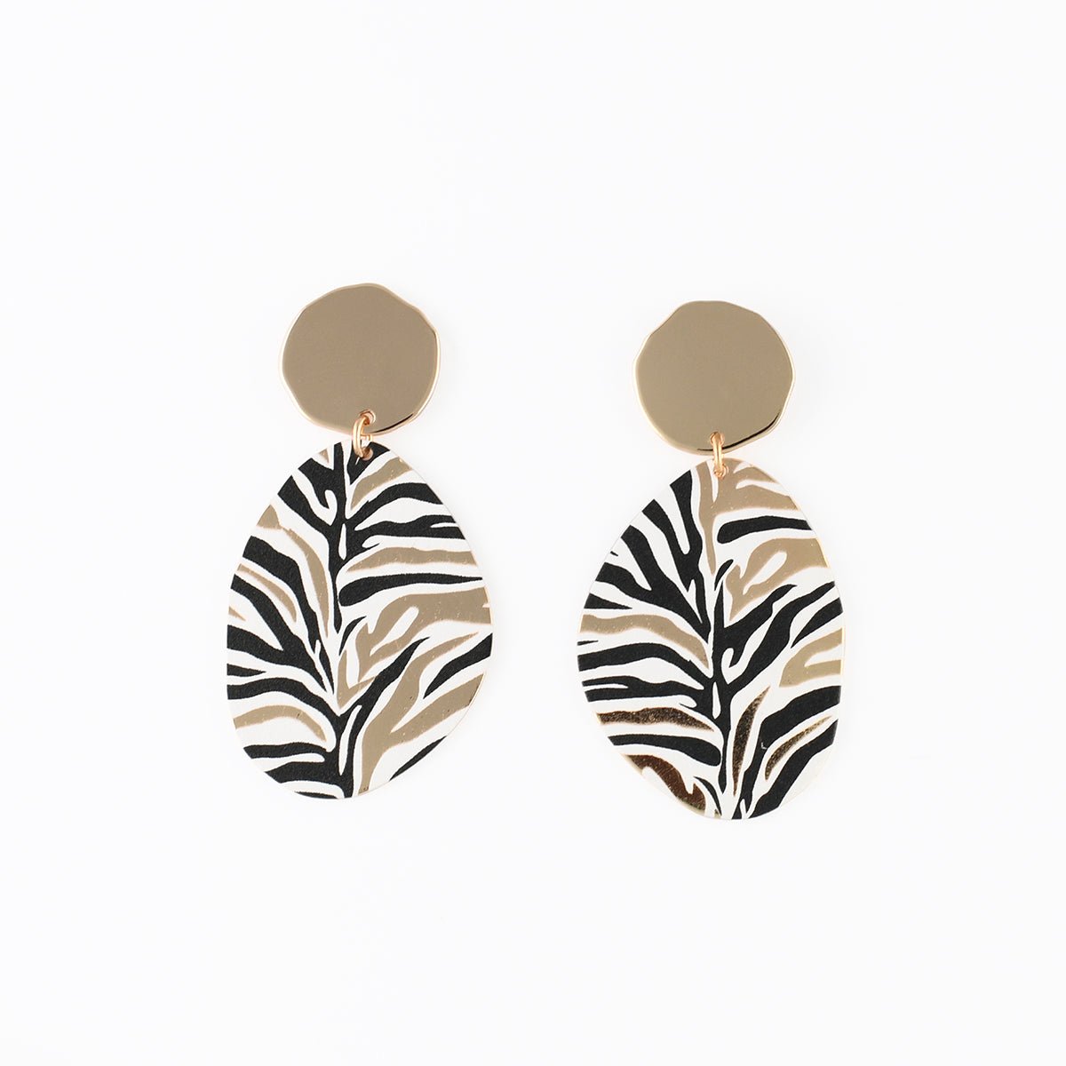 Boucles d'oreilles Balagane imprimé zèbre doré, BALABOOSTE
