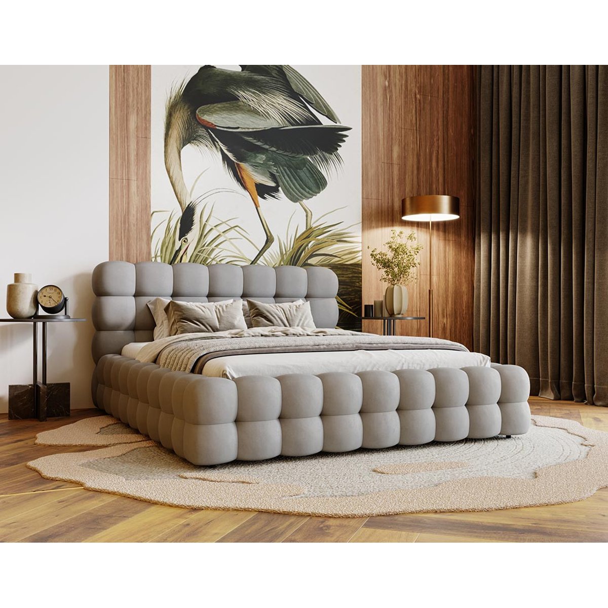 Lit coffre - DARLING gris, BEST MOBILIER