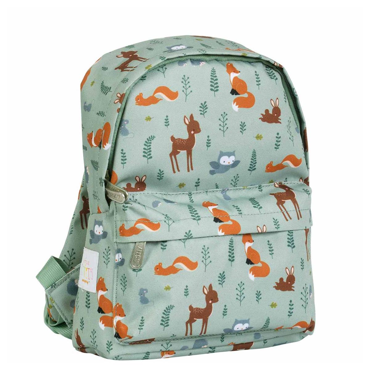 Sac à dos maternelle vert d'eau, orange, marron, A LITTLE LOVELY COMPANY