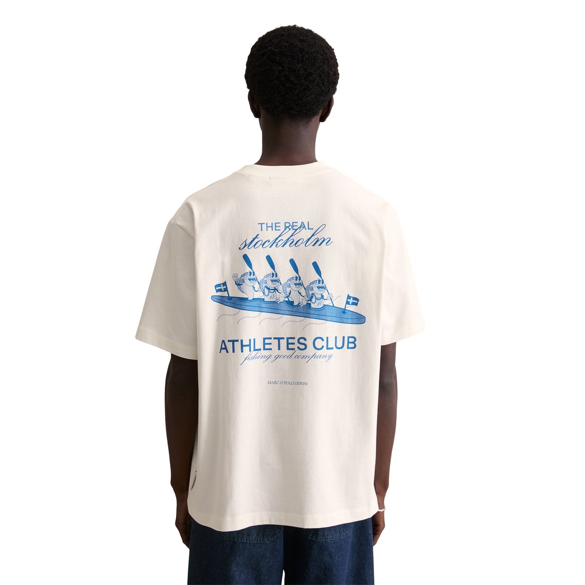 T-shirt surdimensionné avec impression sur le devant et le dos blanc naturel, MARC O’POLO DENIM
