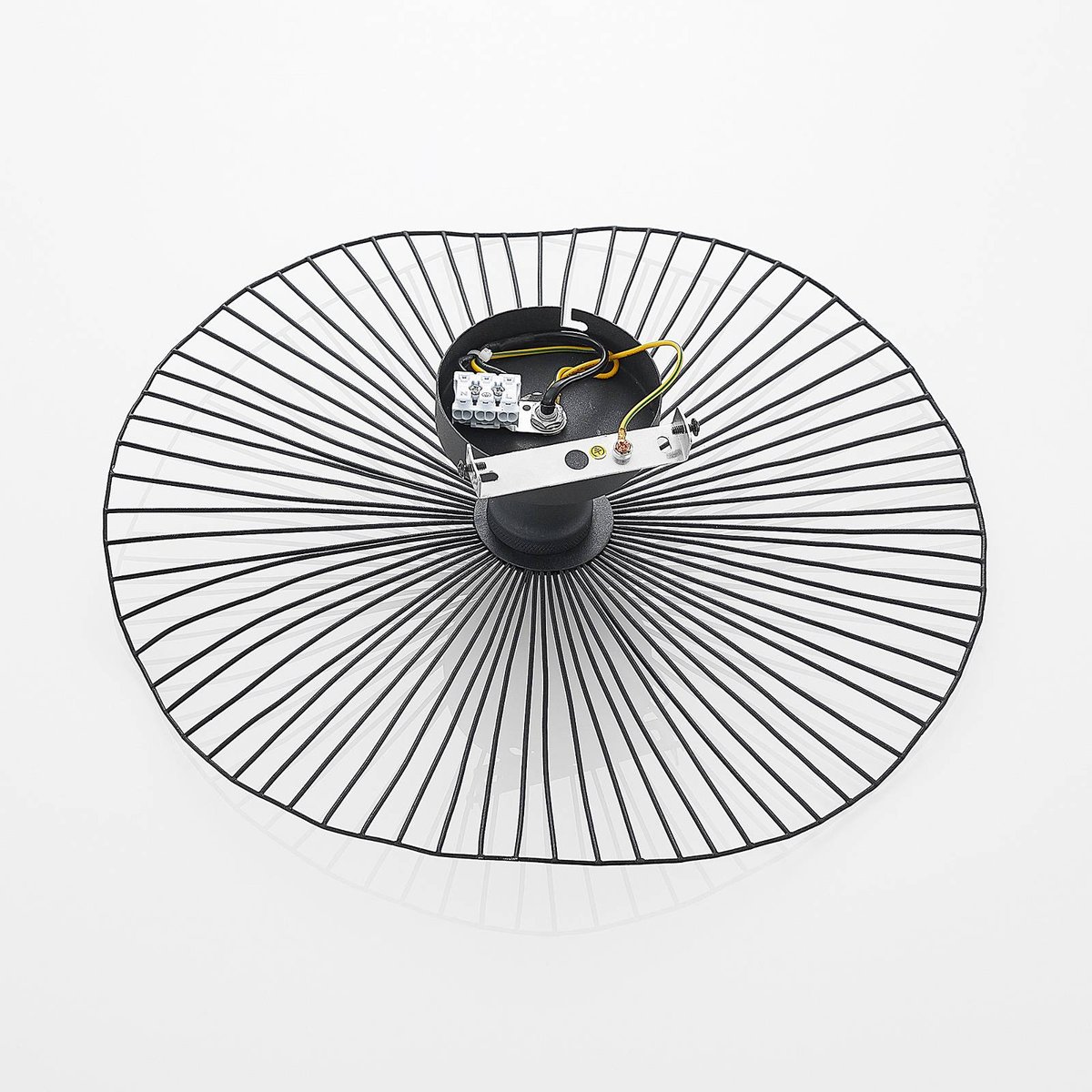 Plafonnier en métal vintage, Ruota noir mat, LINDBY