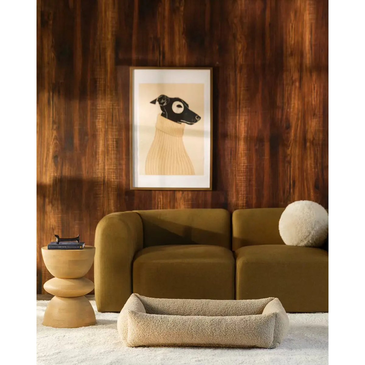 Lit douillet pour animaux L en Teddy biscuit, WIGIWAMA