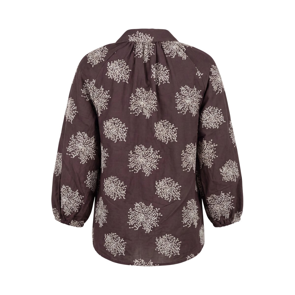 Chemisier à broderies brown/beige, ZERO