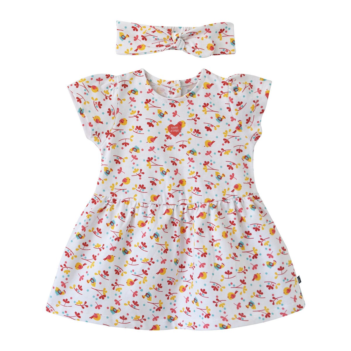 Robe bebe + bandeau elena blanc, SUCRE D'ORGE