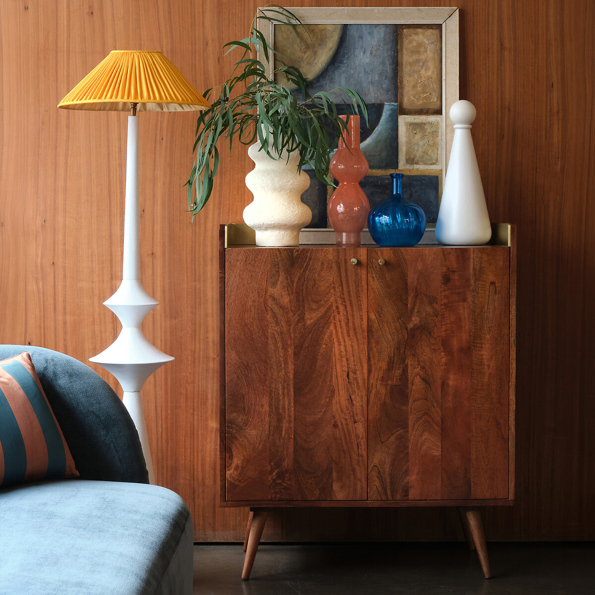 Fresco Mango Wood 2 Door Cabinet dark brown, SWOON