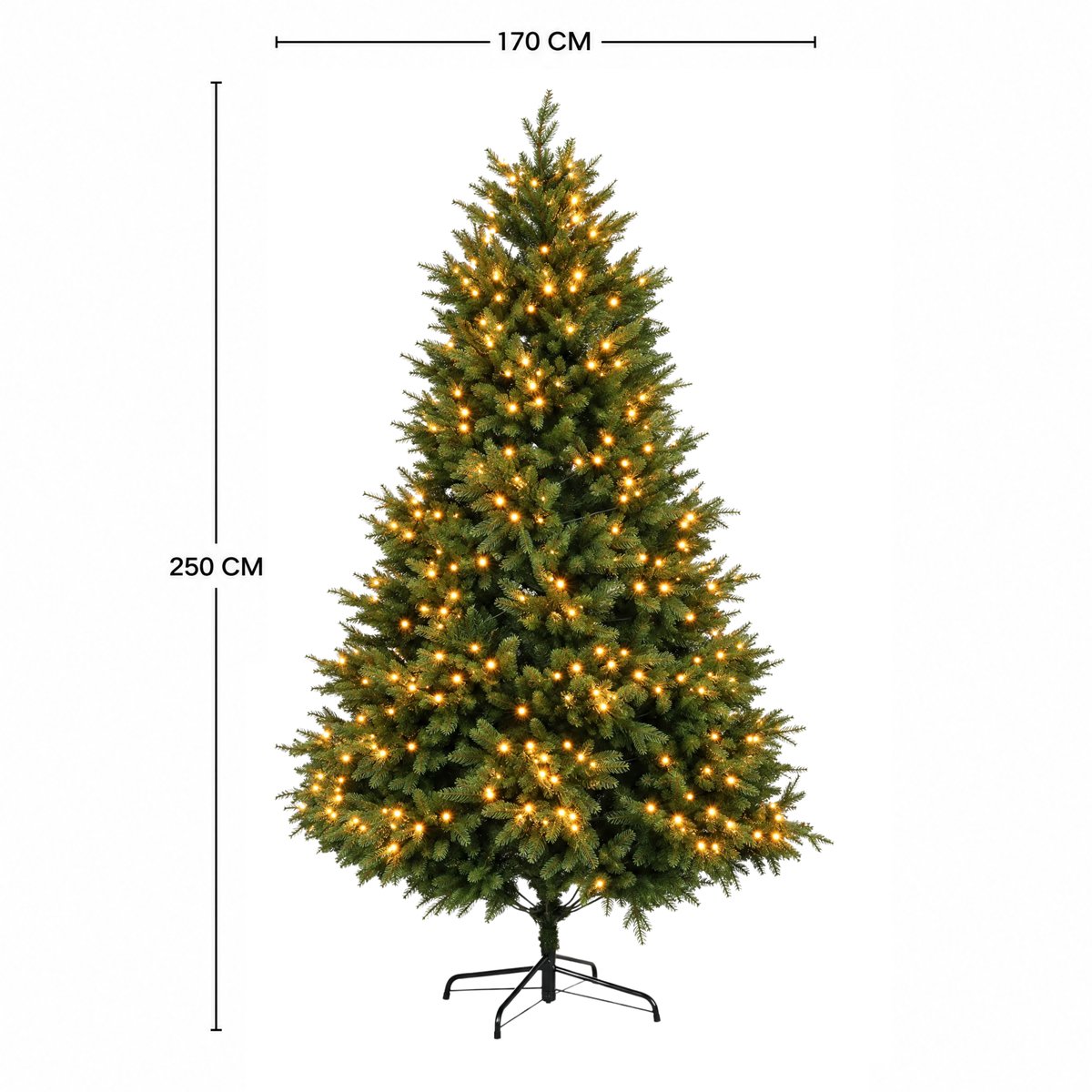 Sapin de noël à led décoratif artificiel H250 FLUFFY vert, SIA