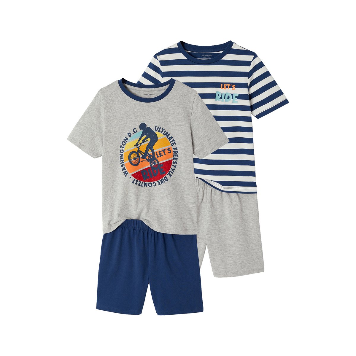 Lot 2 pyjashorts bleu océan, VERTBAUDET