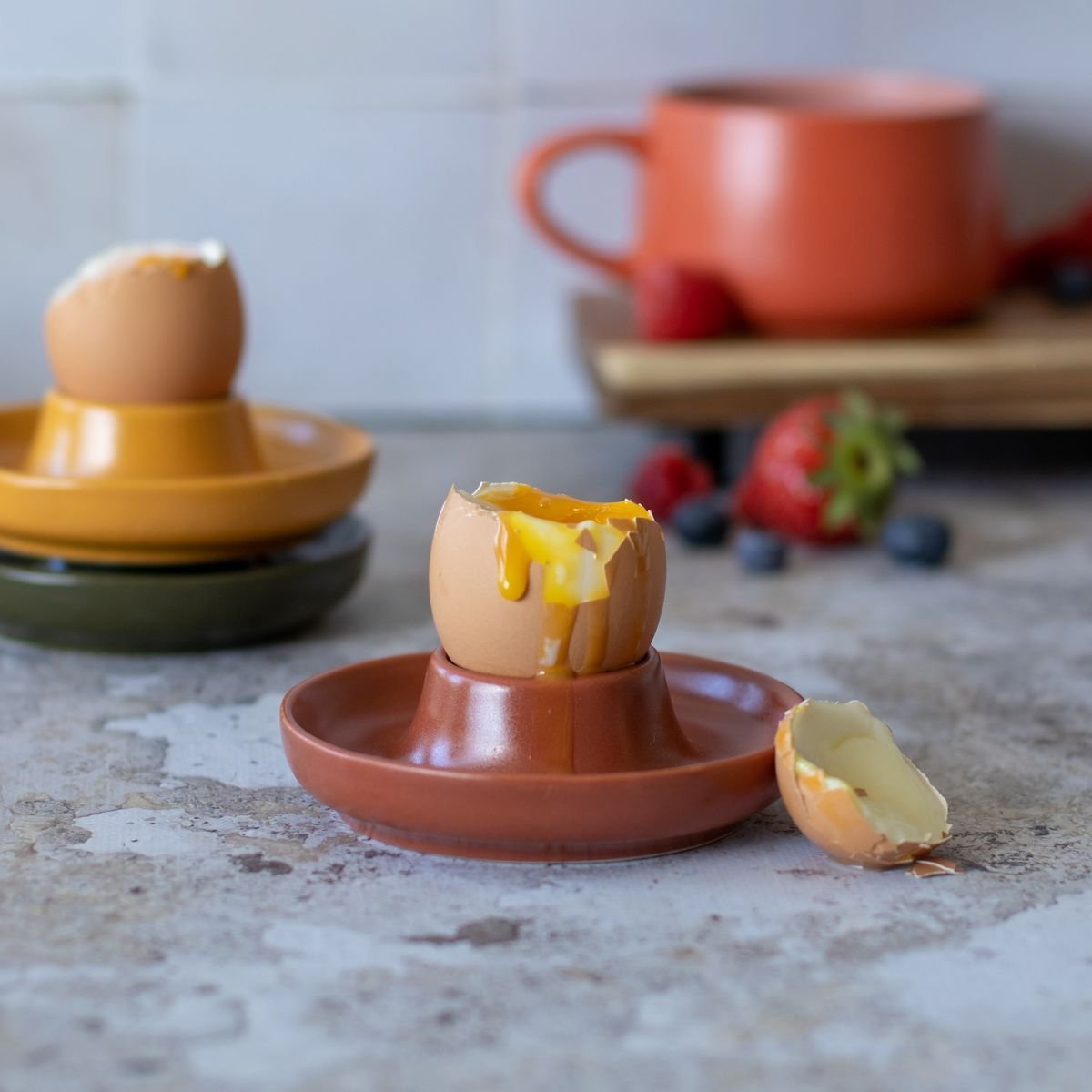 Coquetier en grès, OUTO terracotta, OGO LIVING