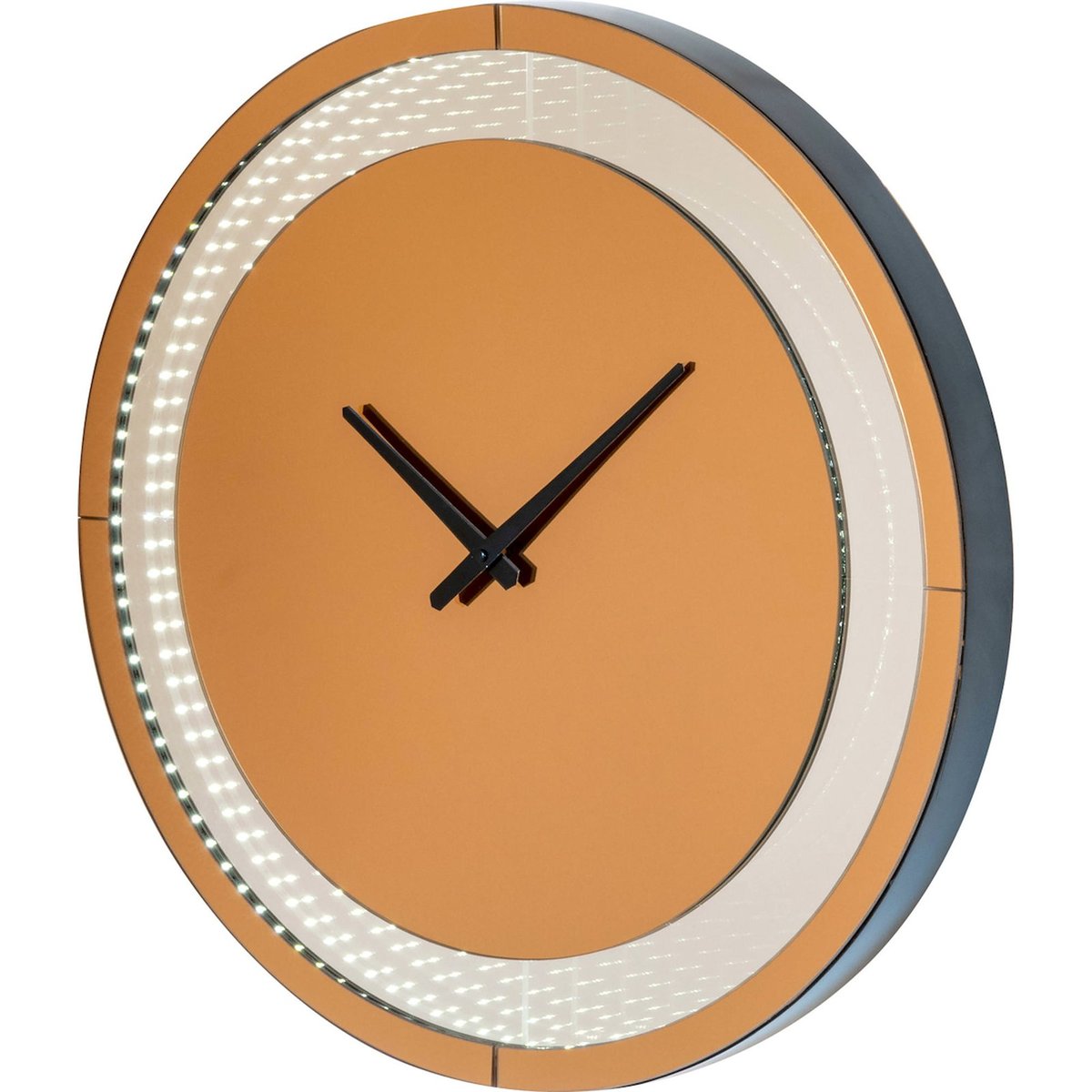 Horloge murale LED miroir effet infini brun chaud, RECOLLECTION